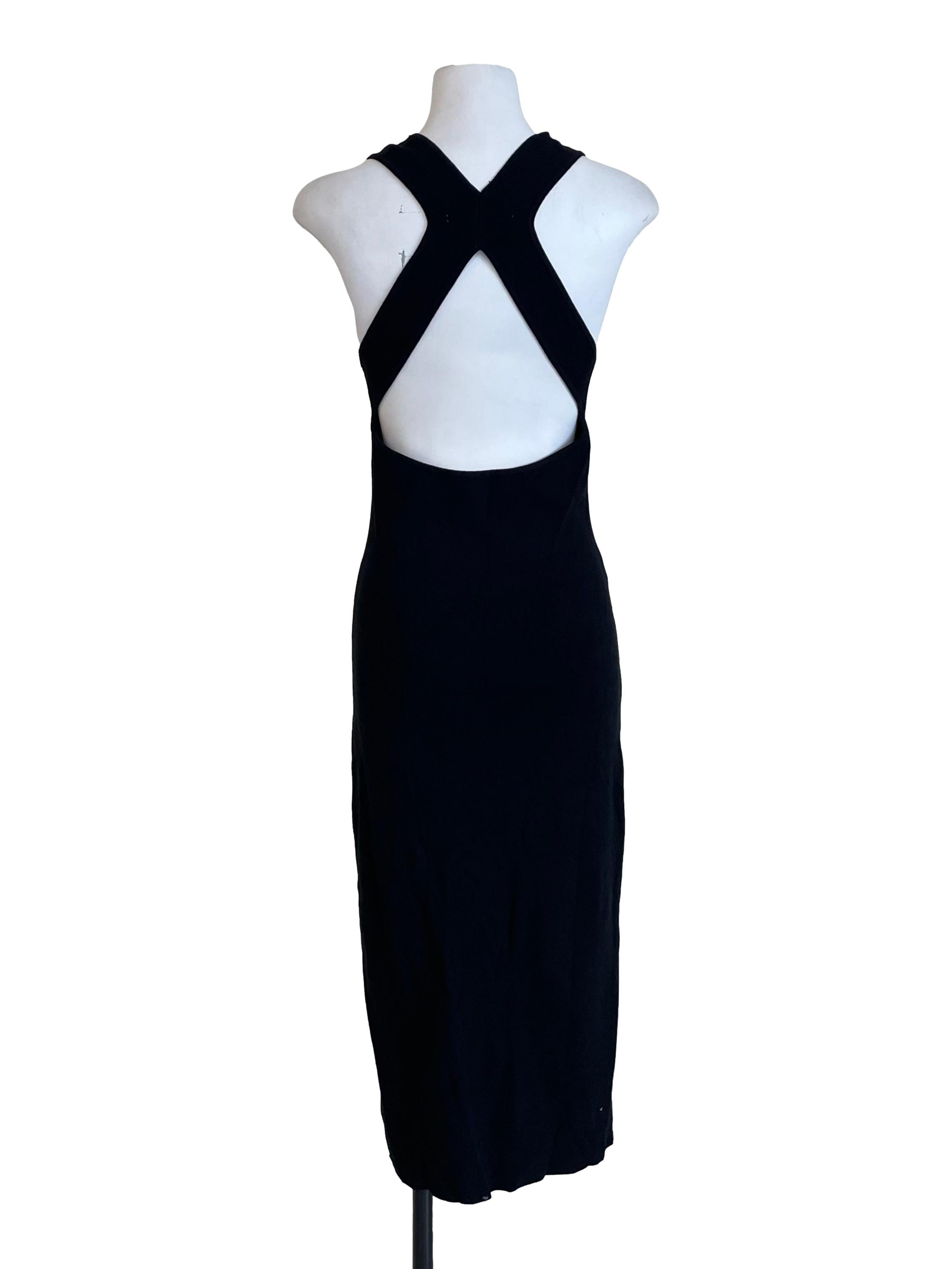 Black V Neck Knit Bodycon Dress