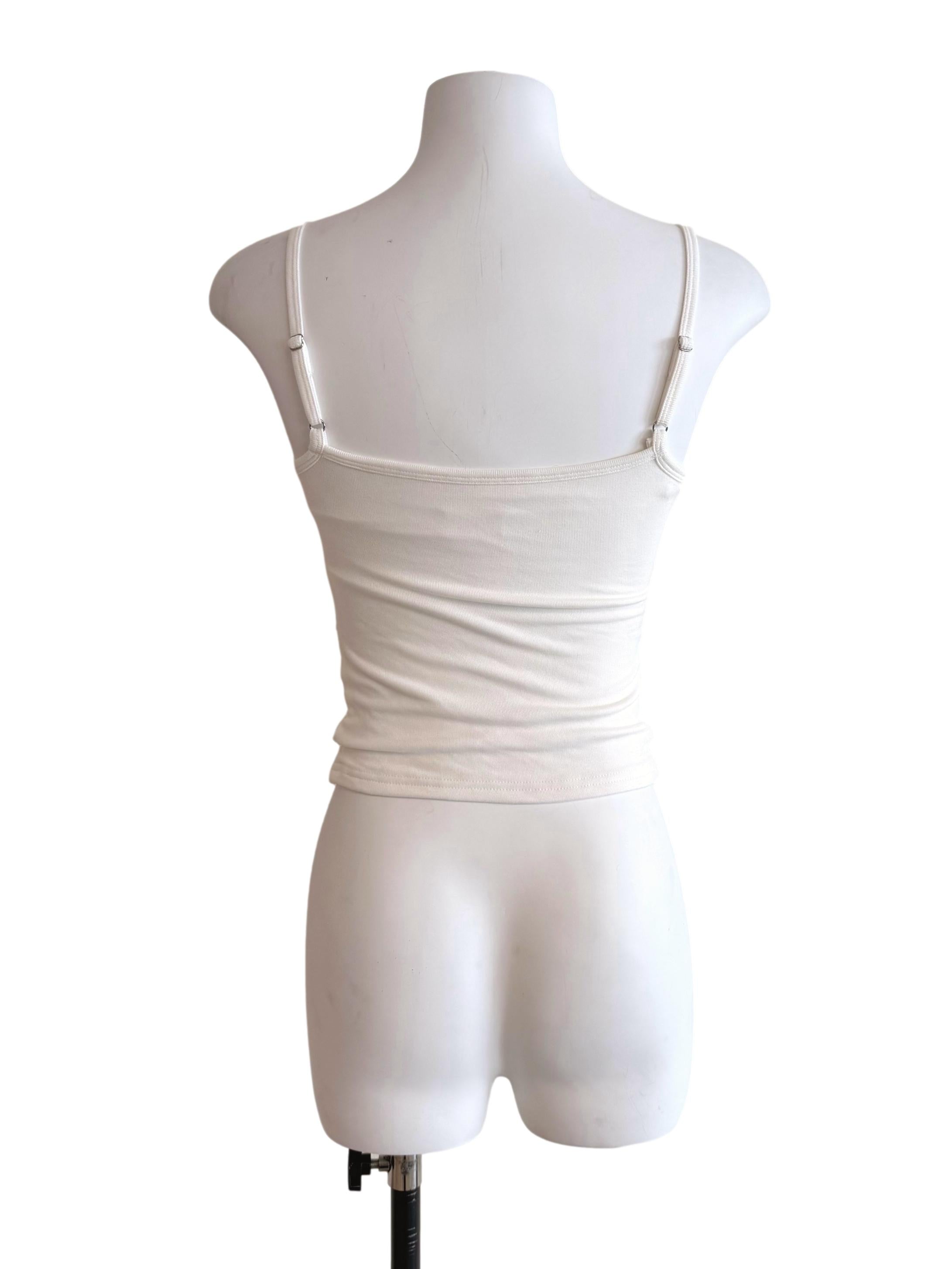 White Striped Crop Top