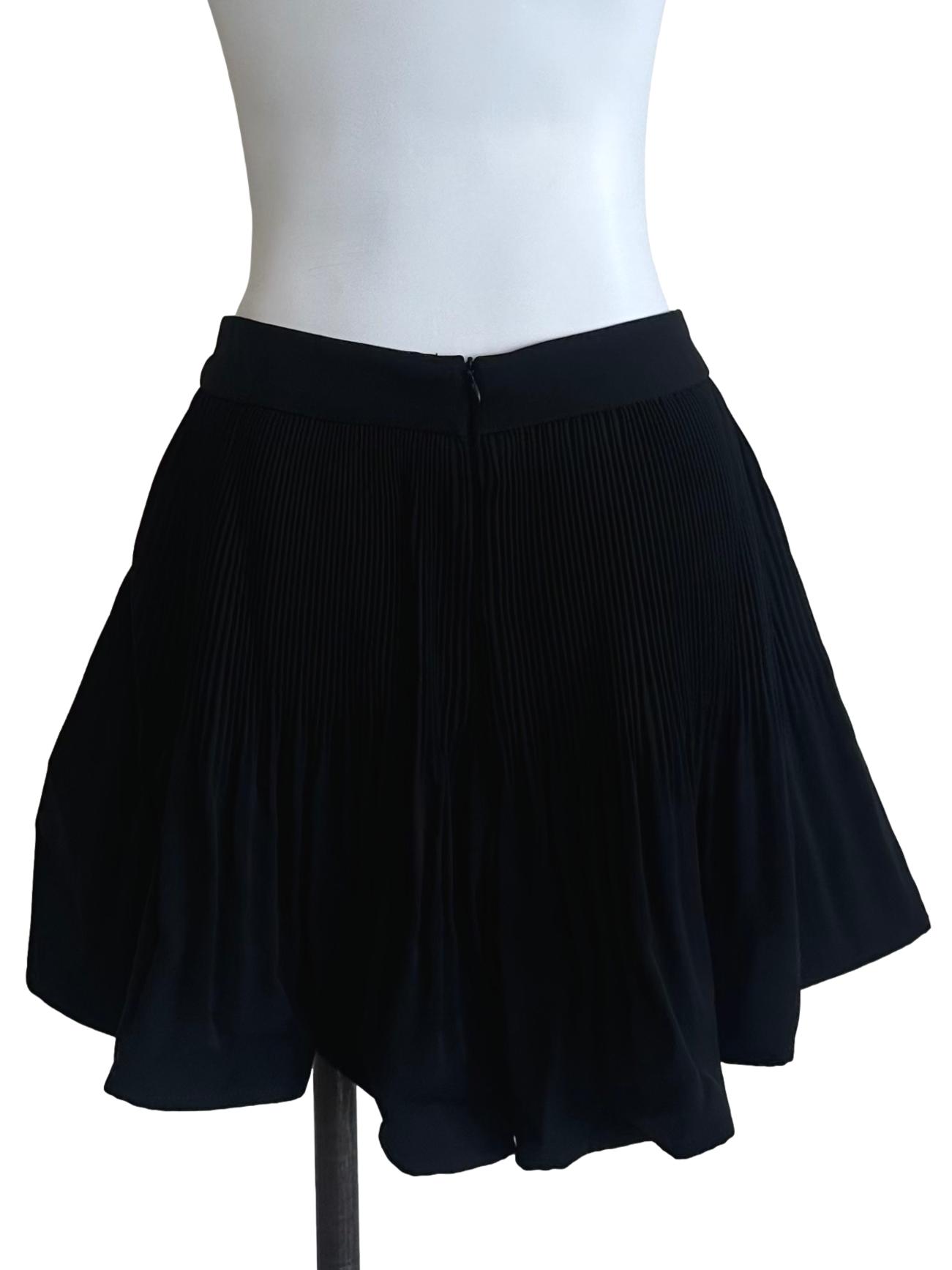 Rich Black Pleated Shorts