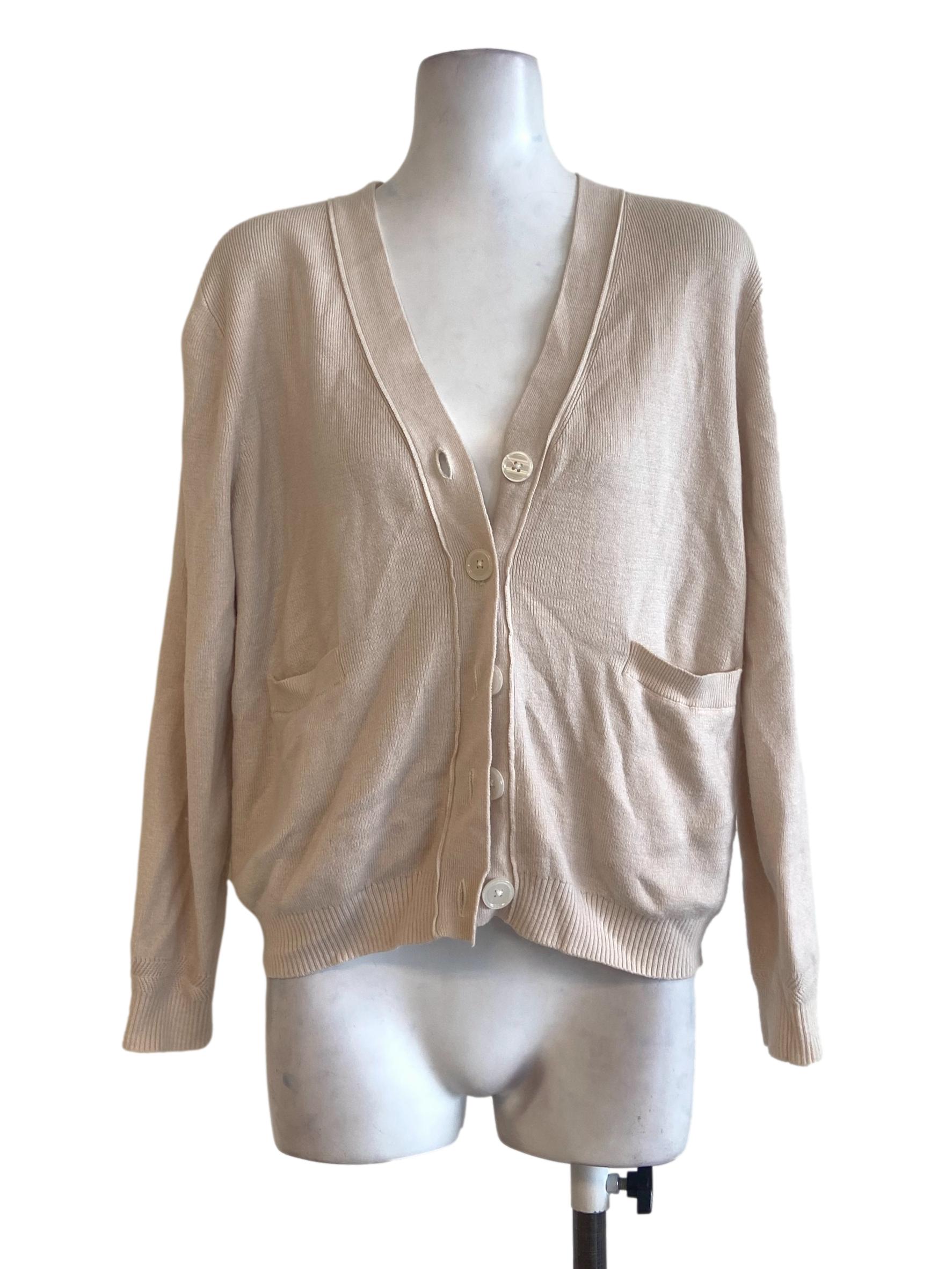 Lace Beige Candy Stripe Knitted Cardigan LB