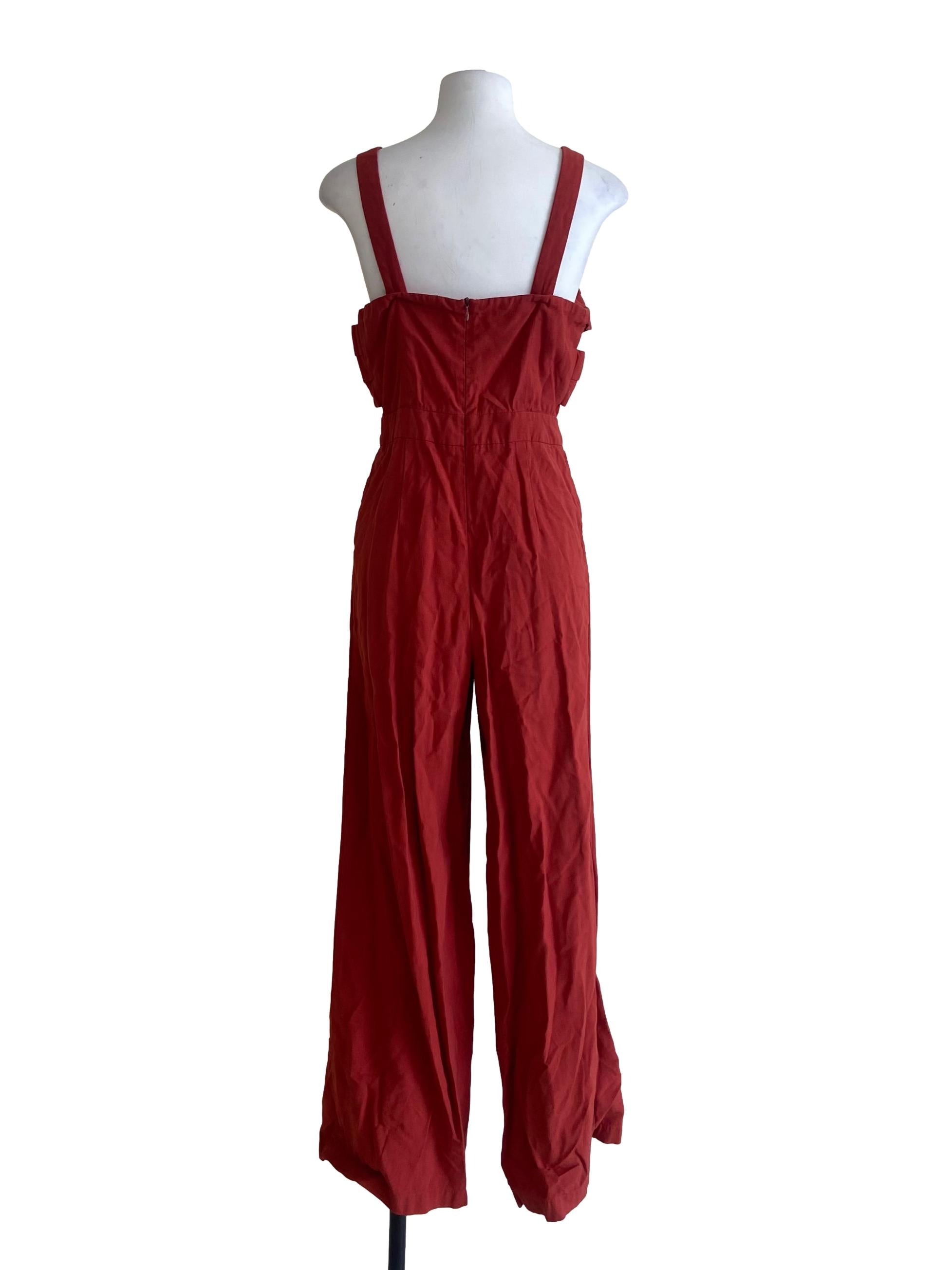 Brown Sleeveless Cut Out Jumpsuit