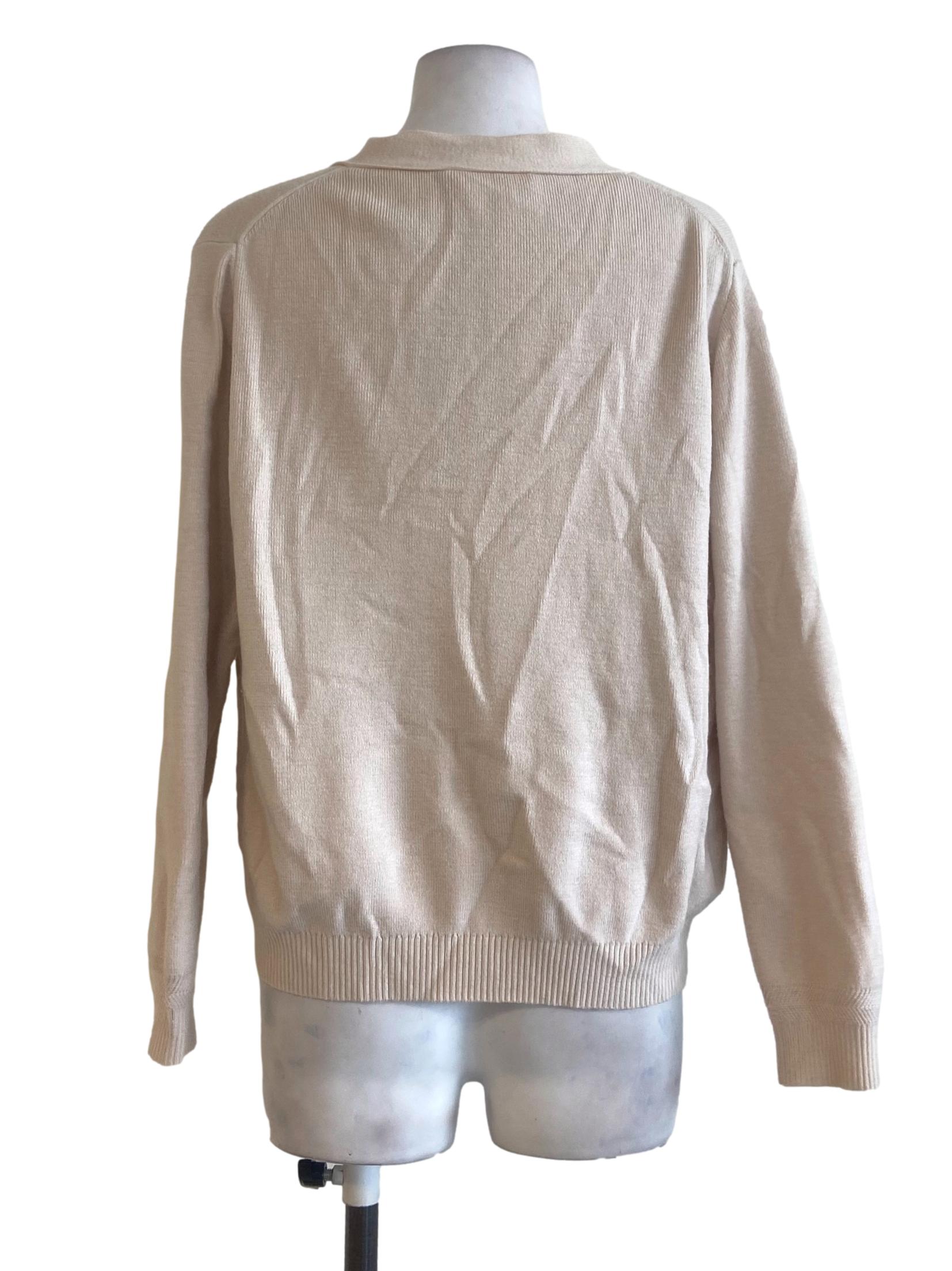 Lace Beige Candy Stripe Knitted Cardigan LB