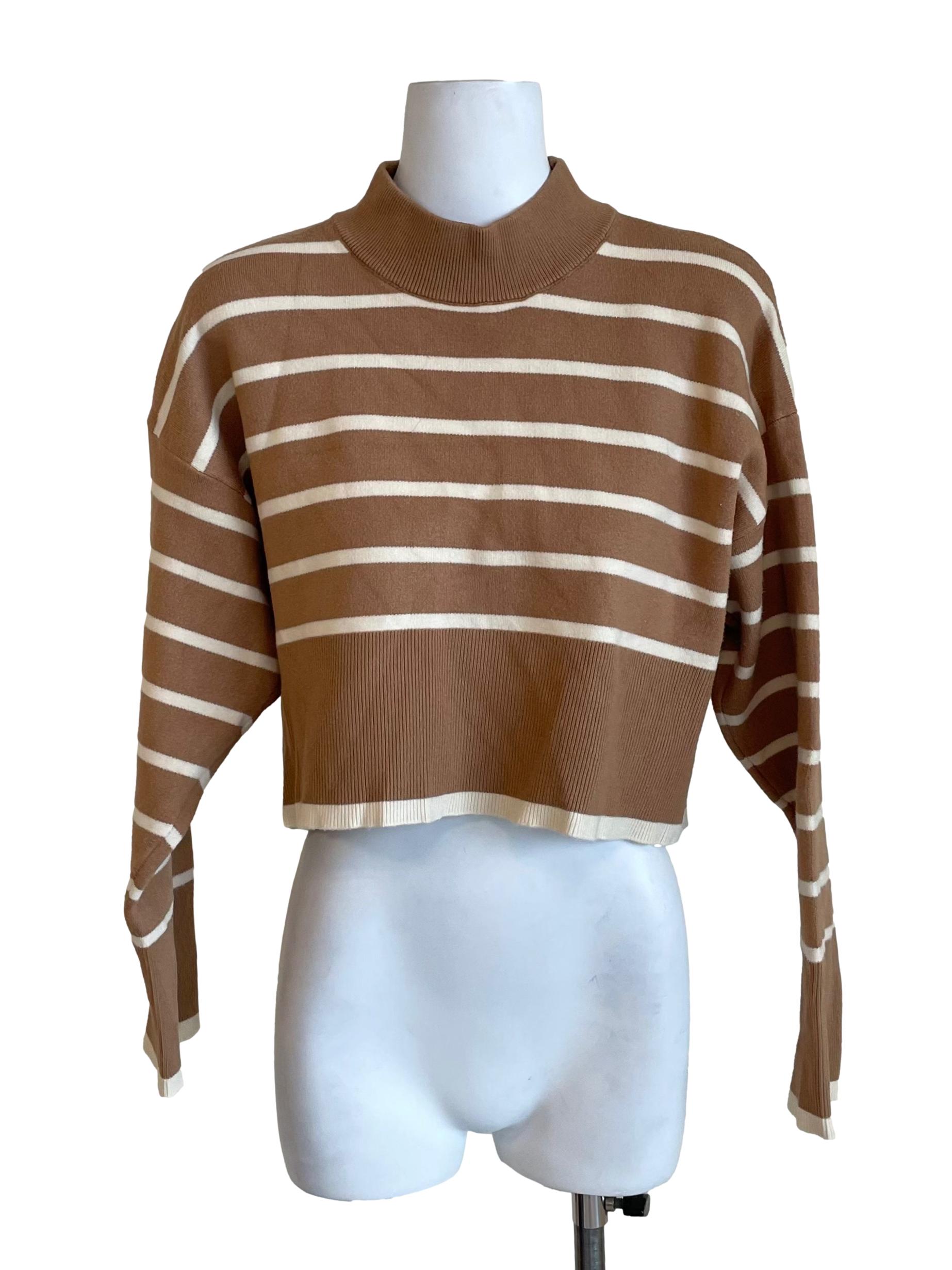 Peanut Awning Stripes Mid Neck Sweater