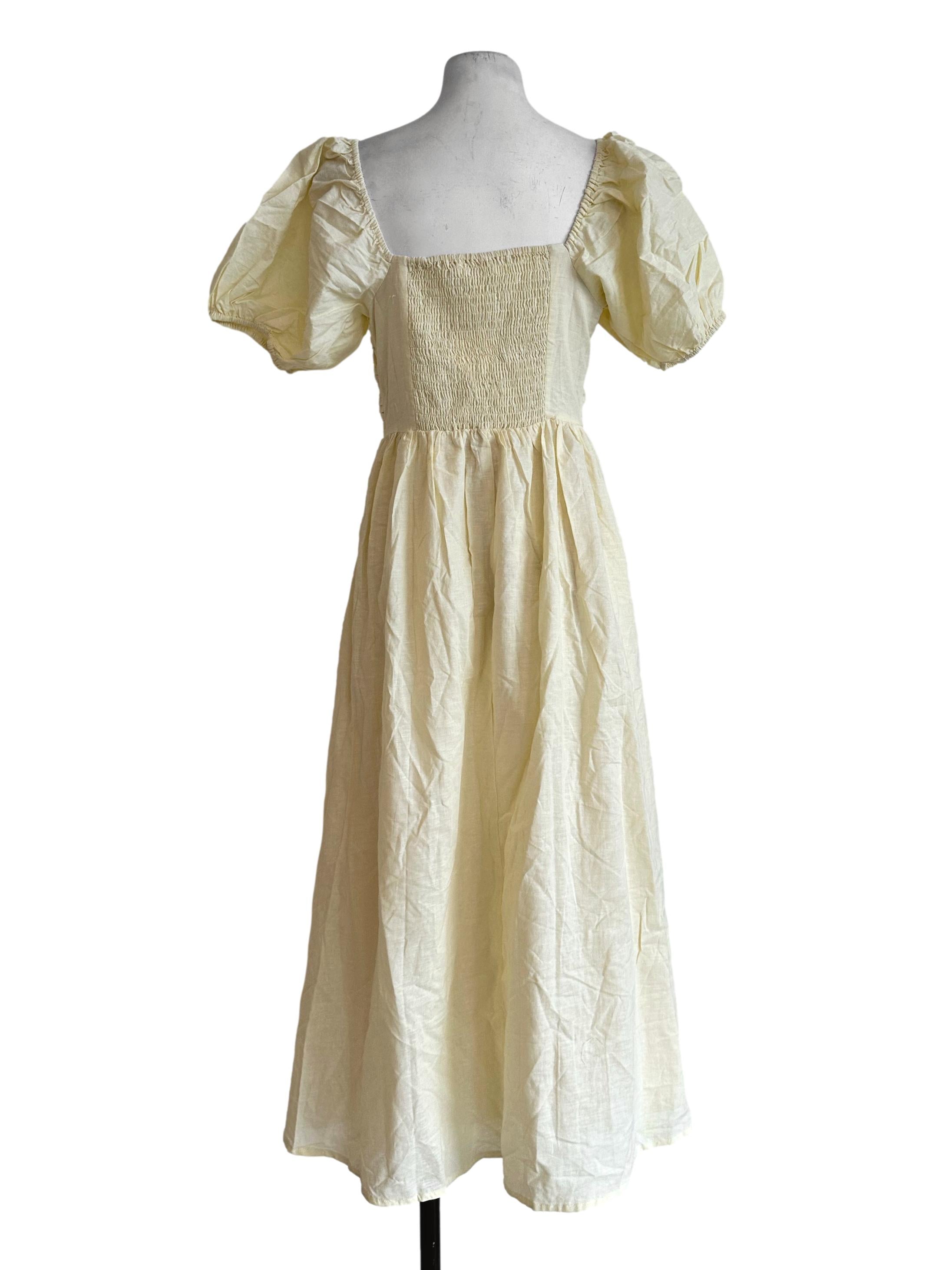 Lemon Yellow Texture Maxi Dress TWL