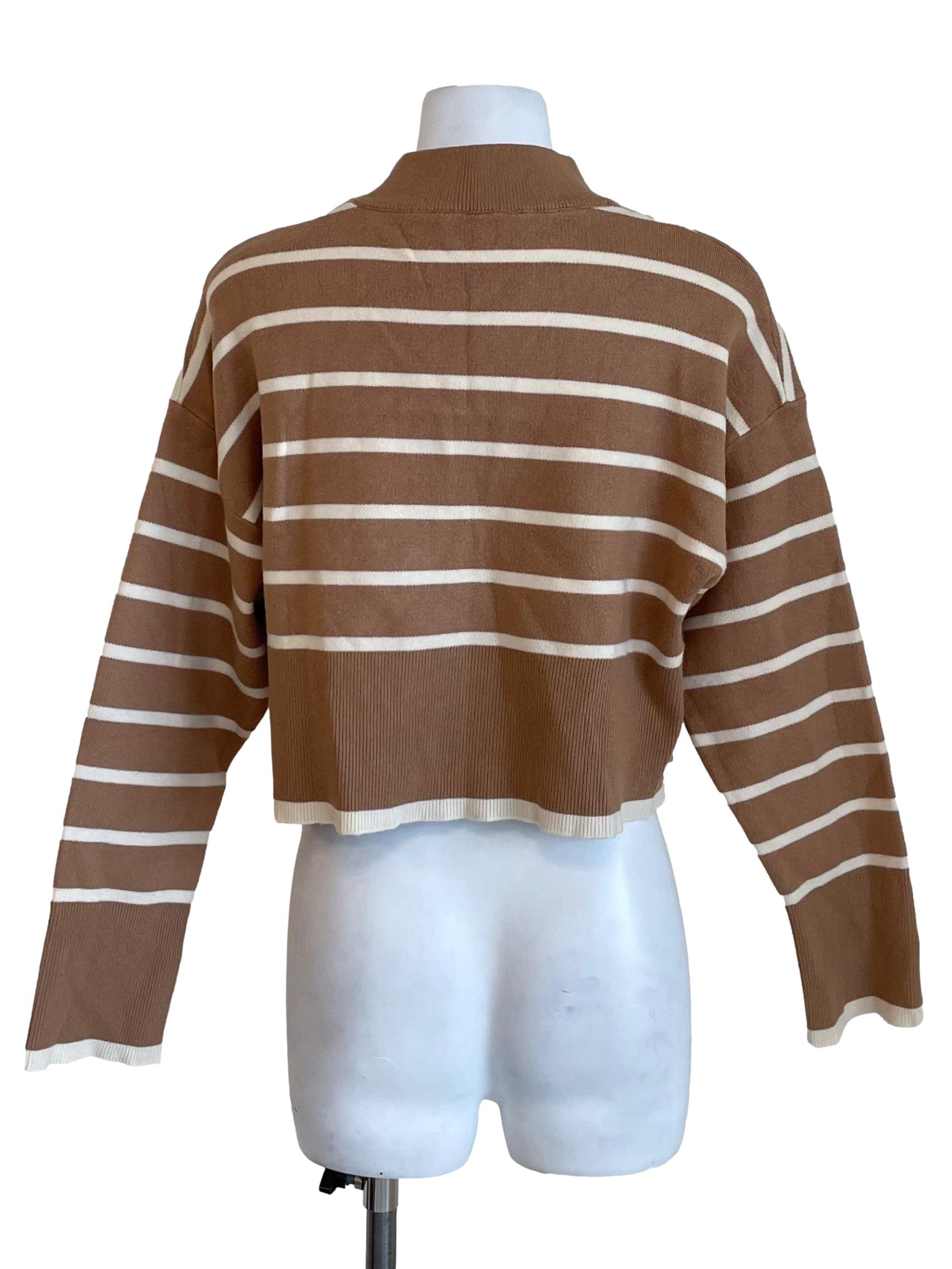 Peanut Awning Stripes Mid Neck Sweater