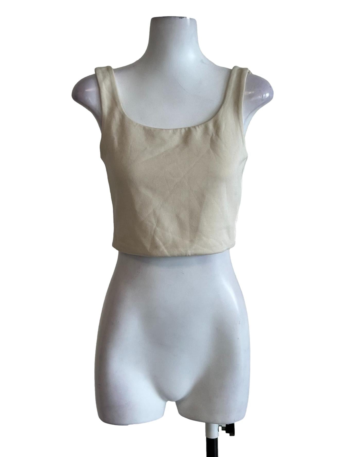 Beige Fitted Sleeveless Top OSN