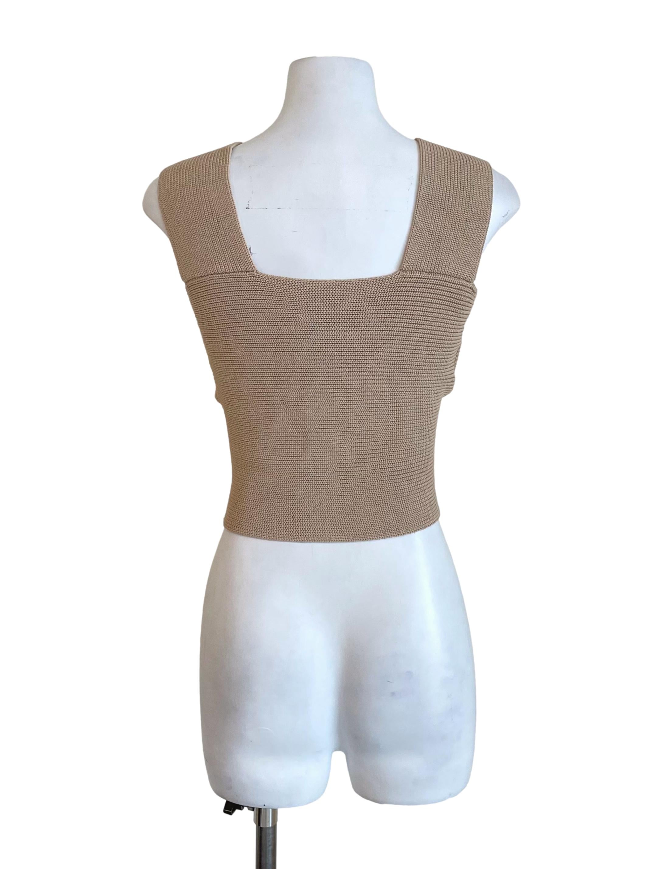 Latte Crossed Knit Top