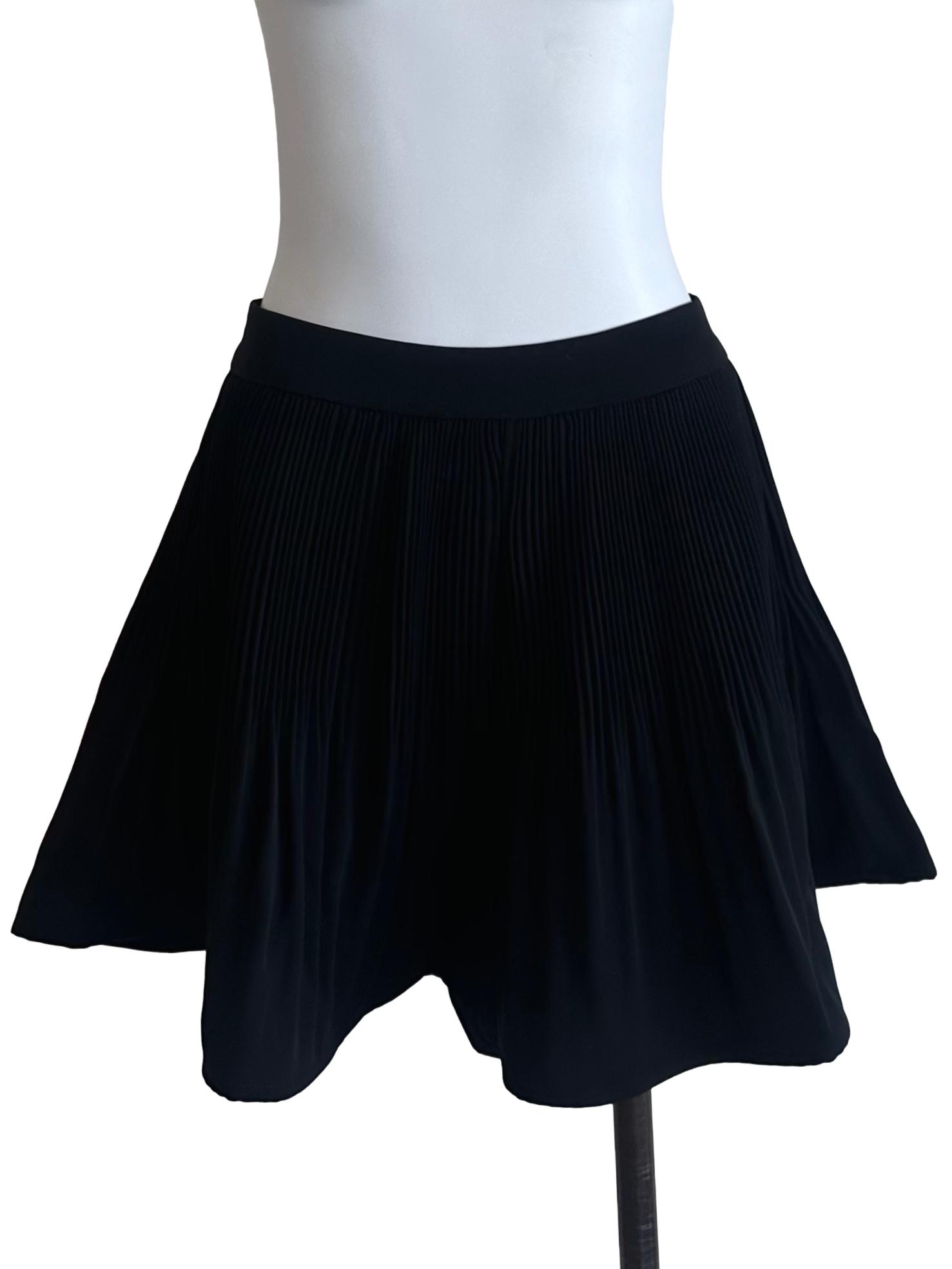 Rich Black Pleated Shorts