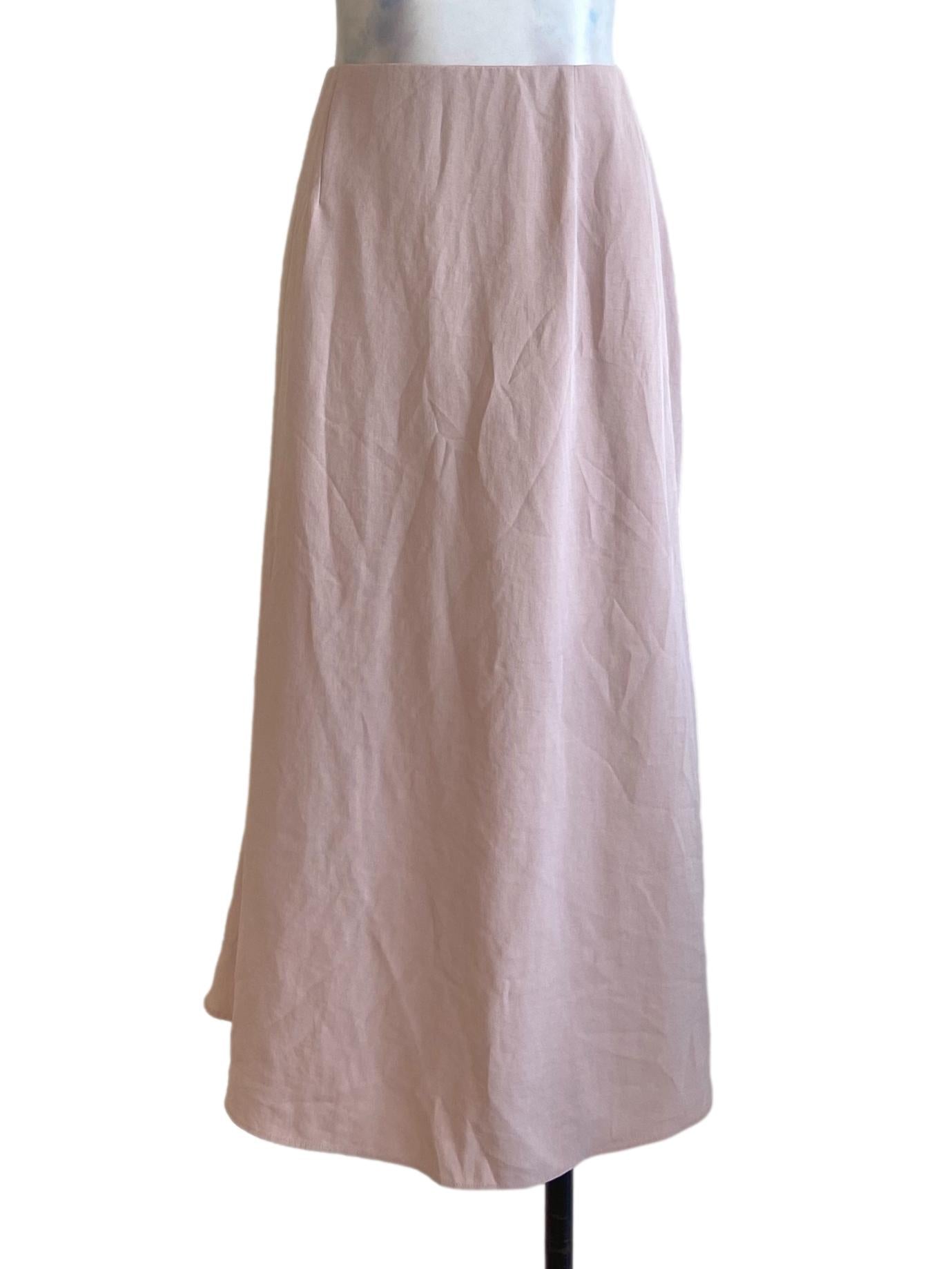 Lemonade Pink Silk A- Line Skirt TCL