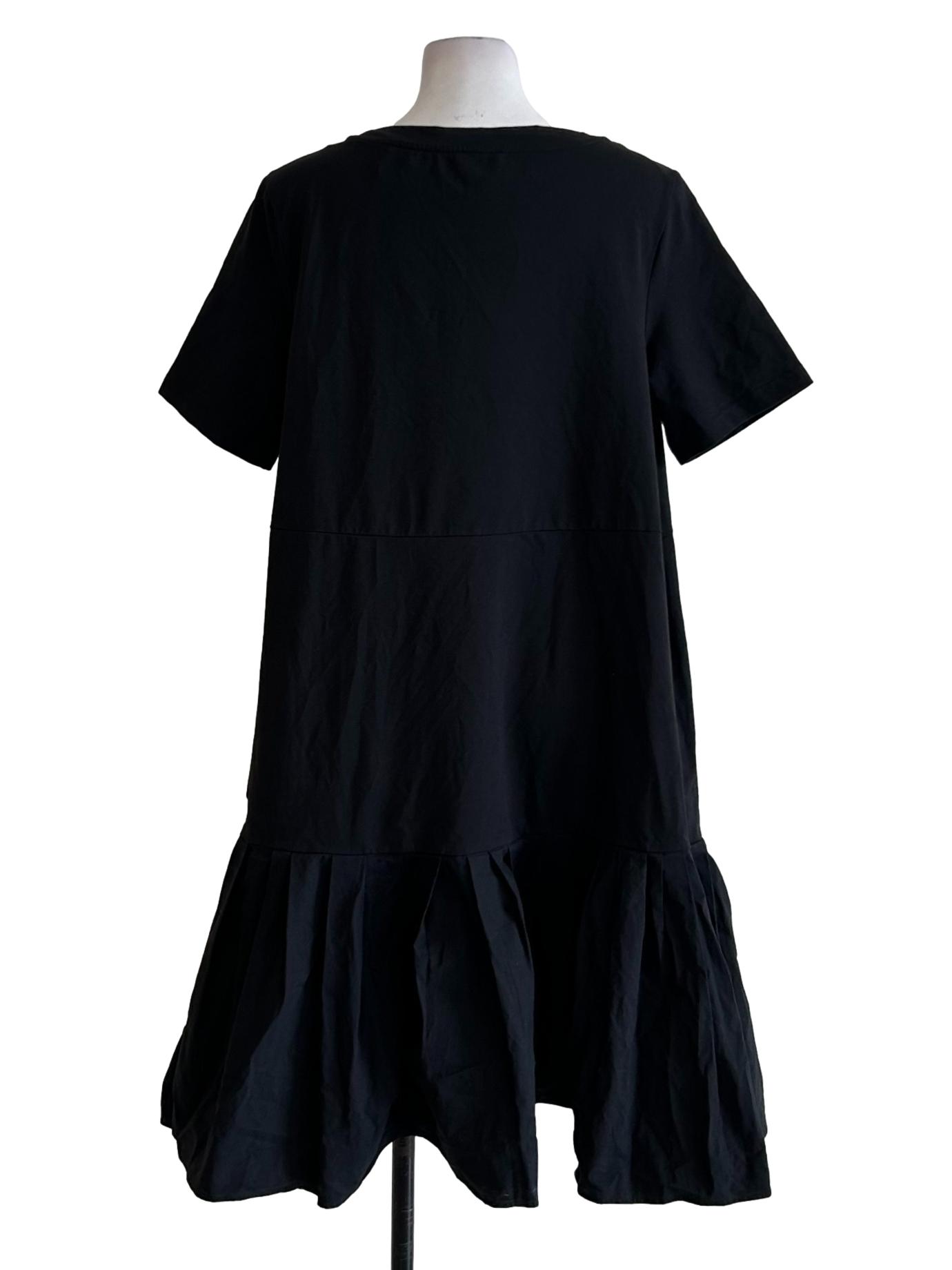 Black Drop Waist Shirt Dress