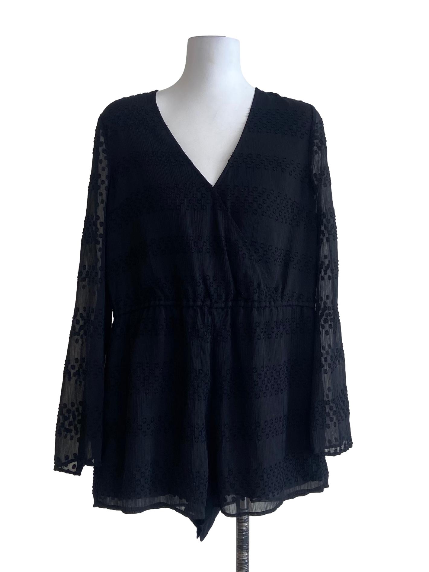Black Pegged Waist Romper
