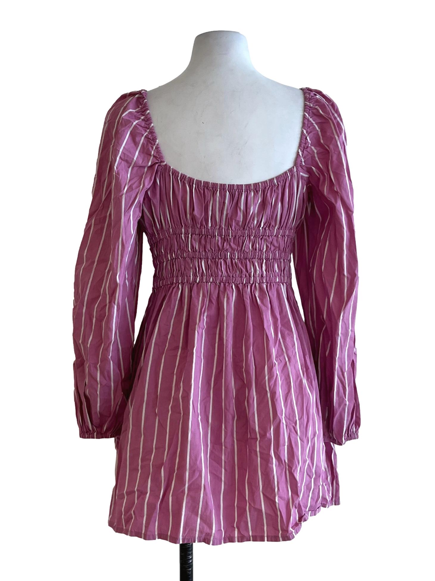 Taffy Pink Awning Stripe Empire Dress