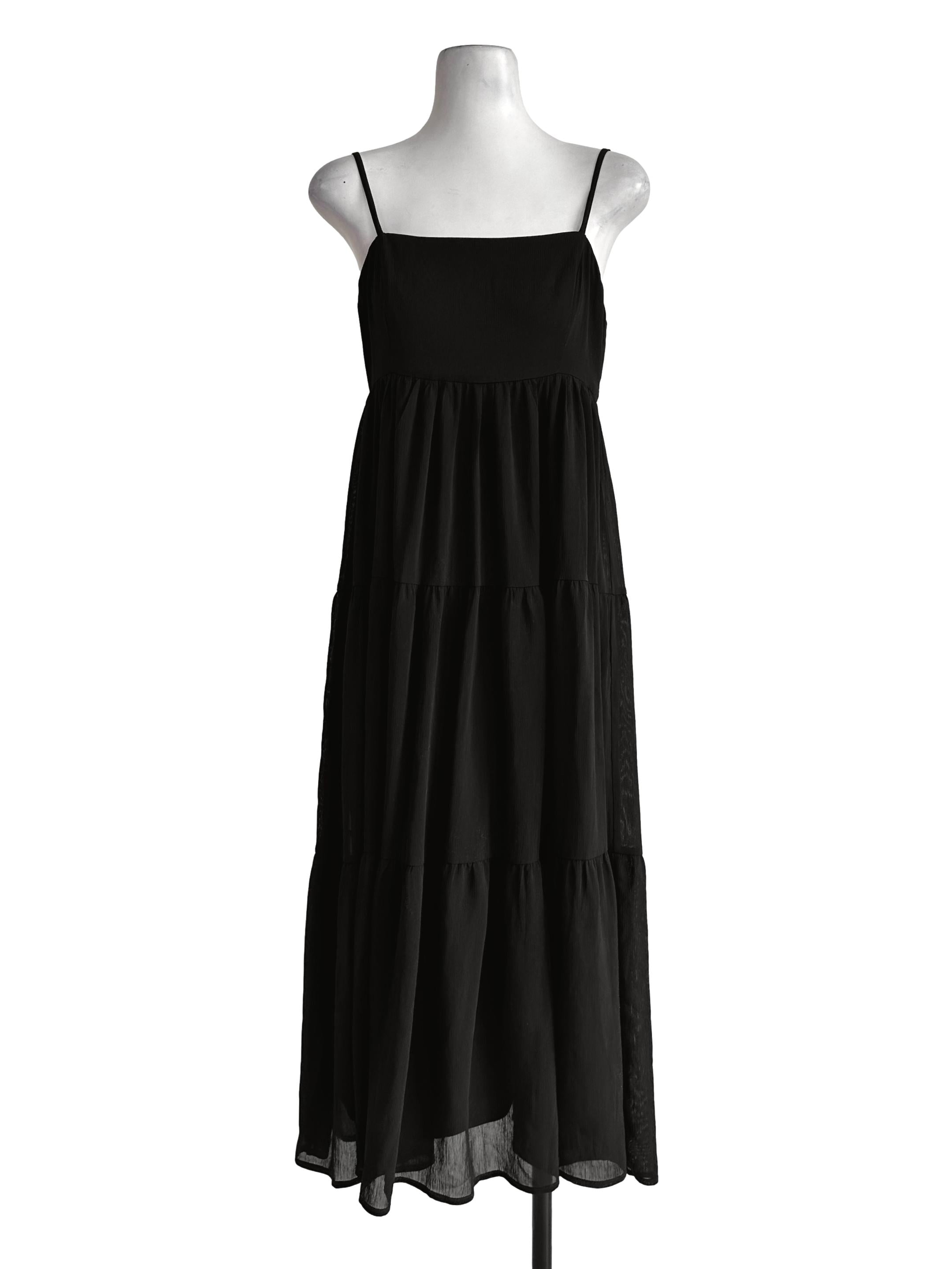 Spider Black Texture Maxi Dress