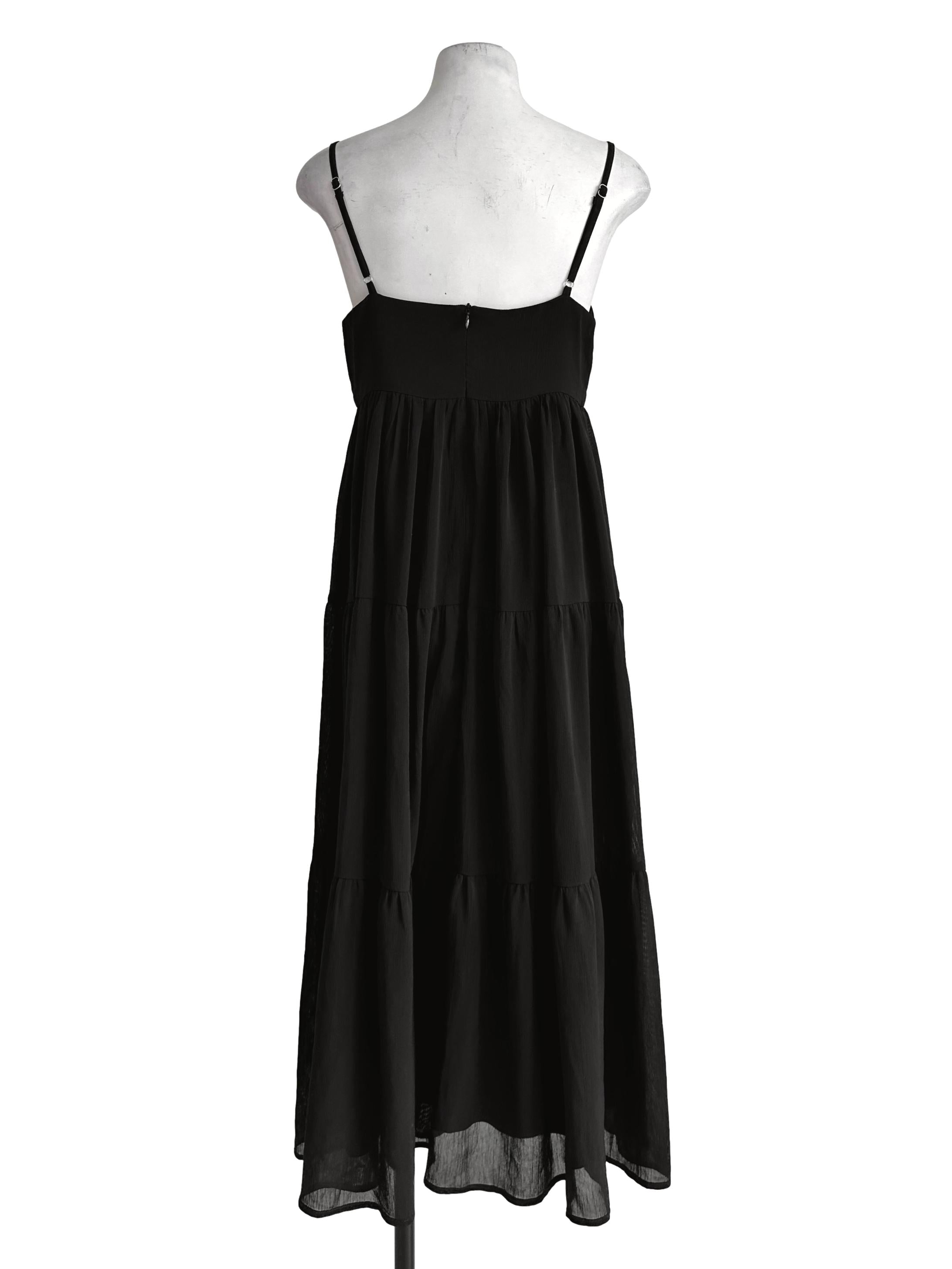 Spider Black Texture Maxi Dress