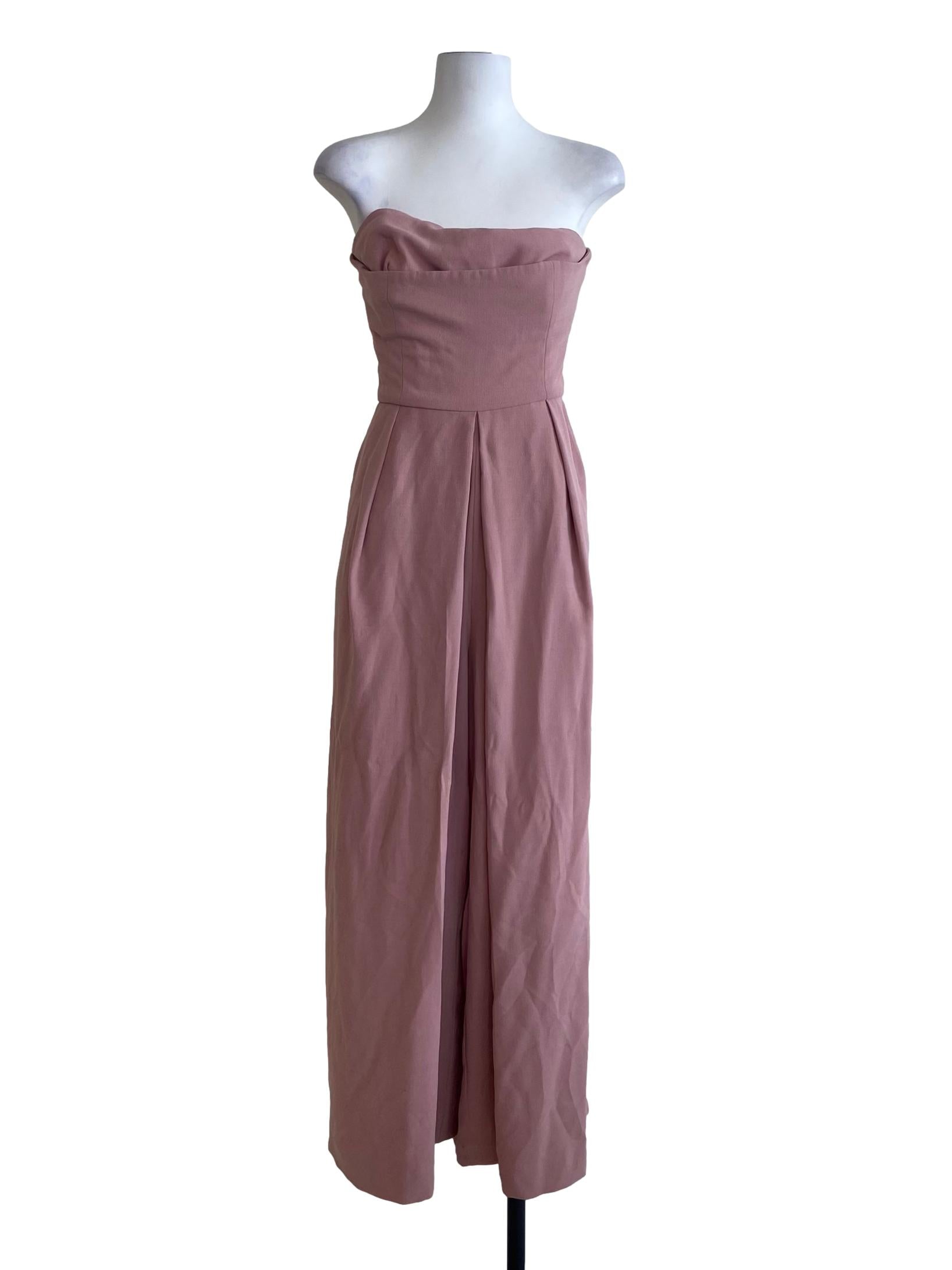 Blush Pink Strapless Jumpsuit