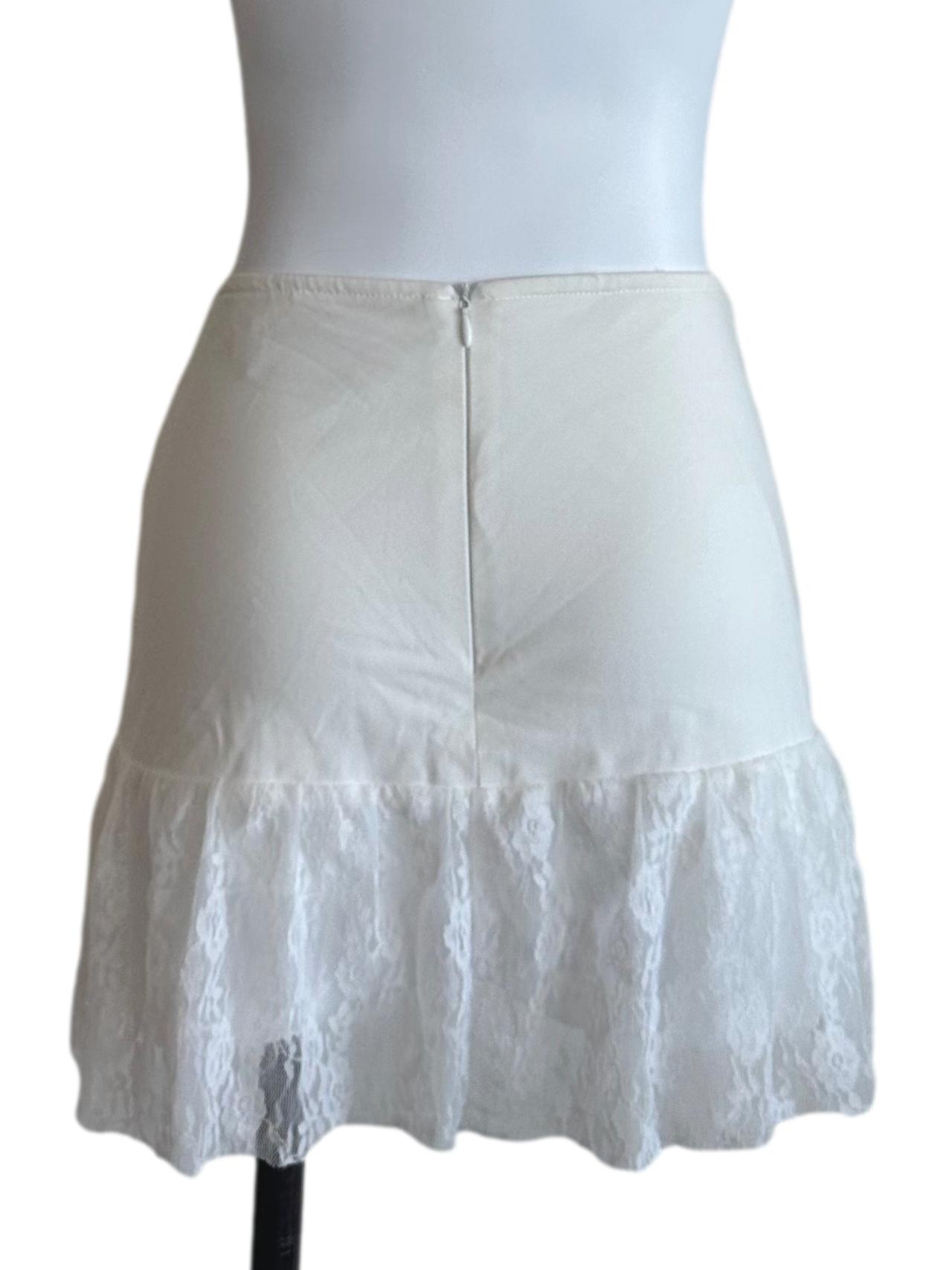 Cream White Lace Ruffle Skort