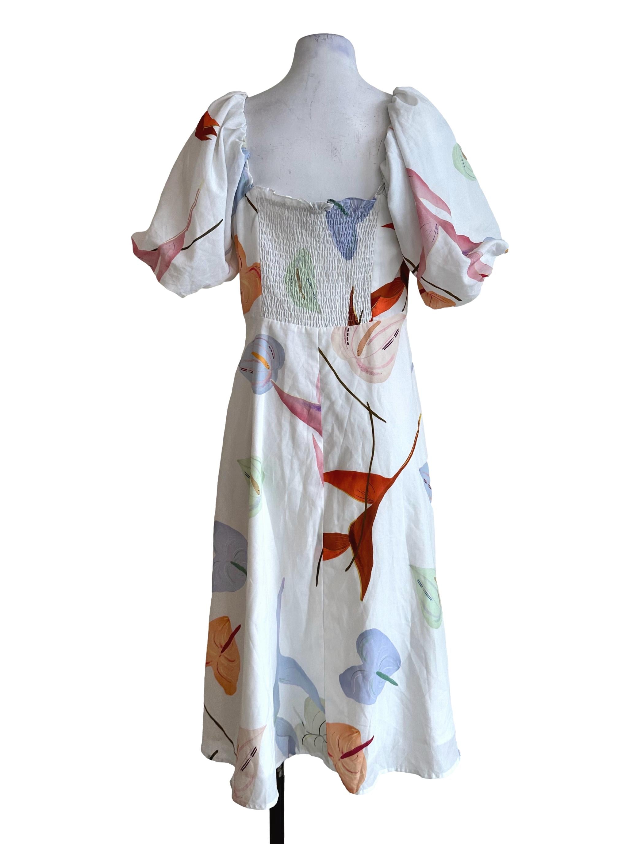 Daisy White Floral Printed Dress LB