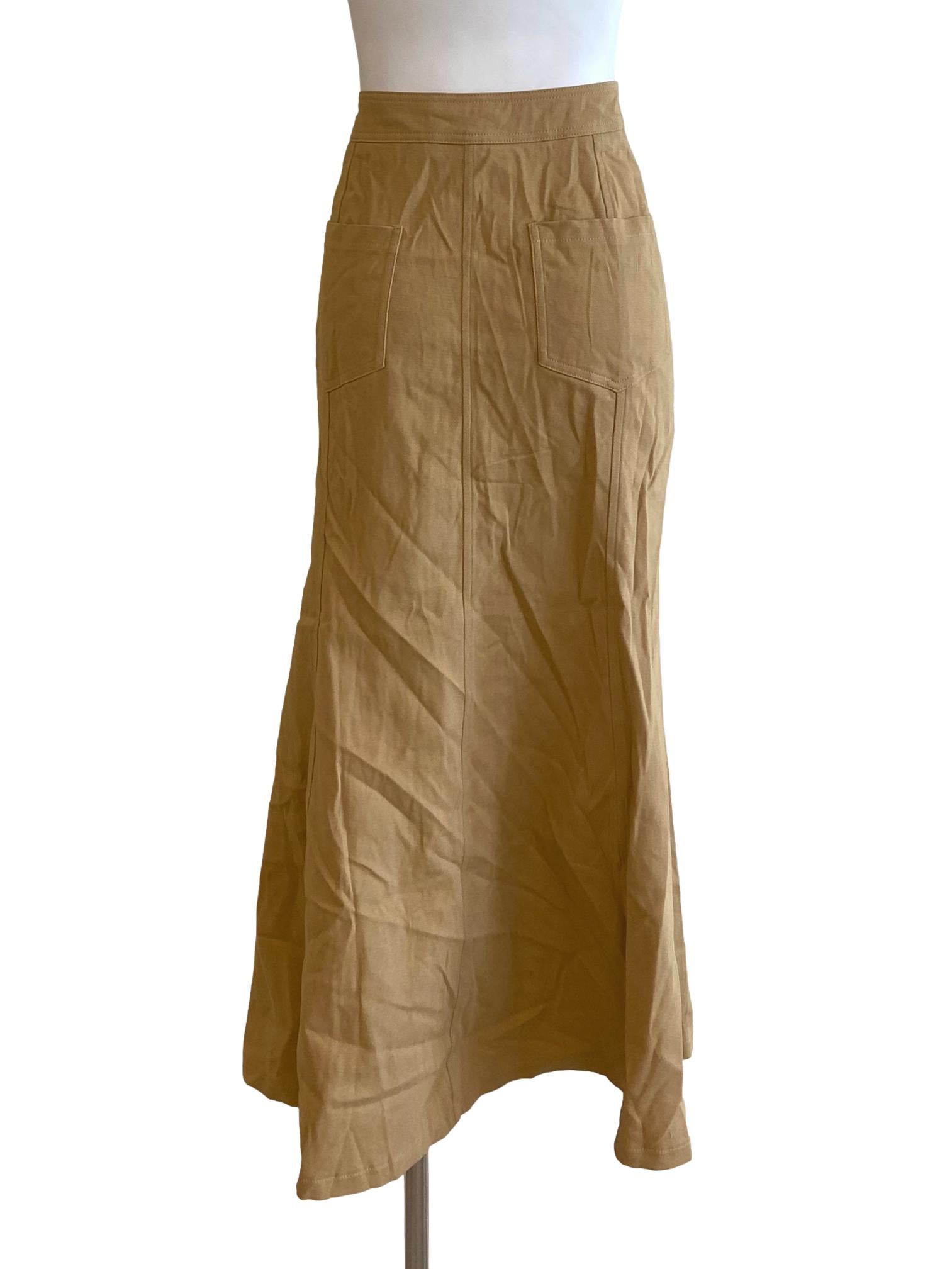 Tortilla Brown Slit Herringbone Skirts