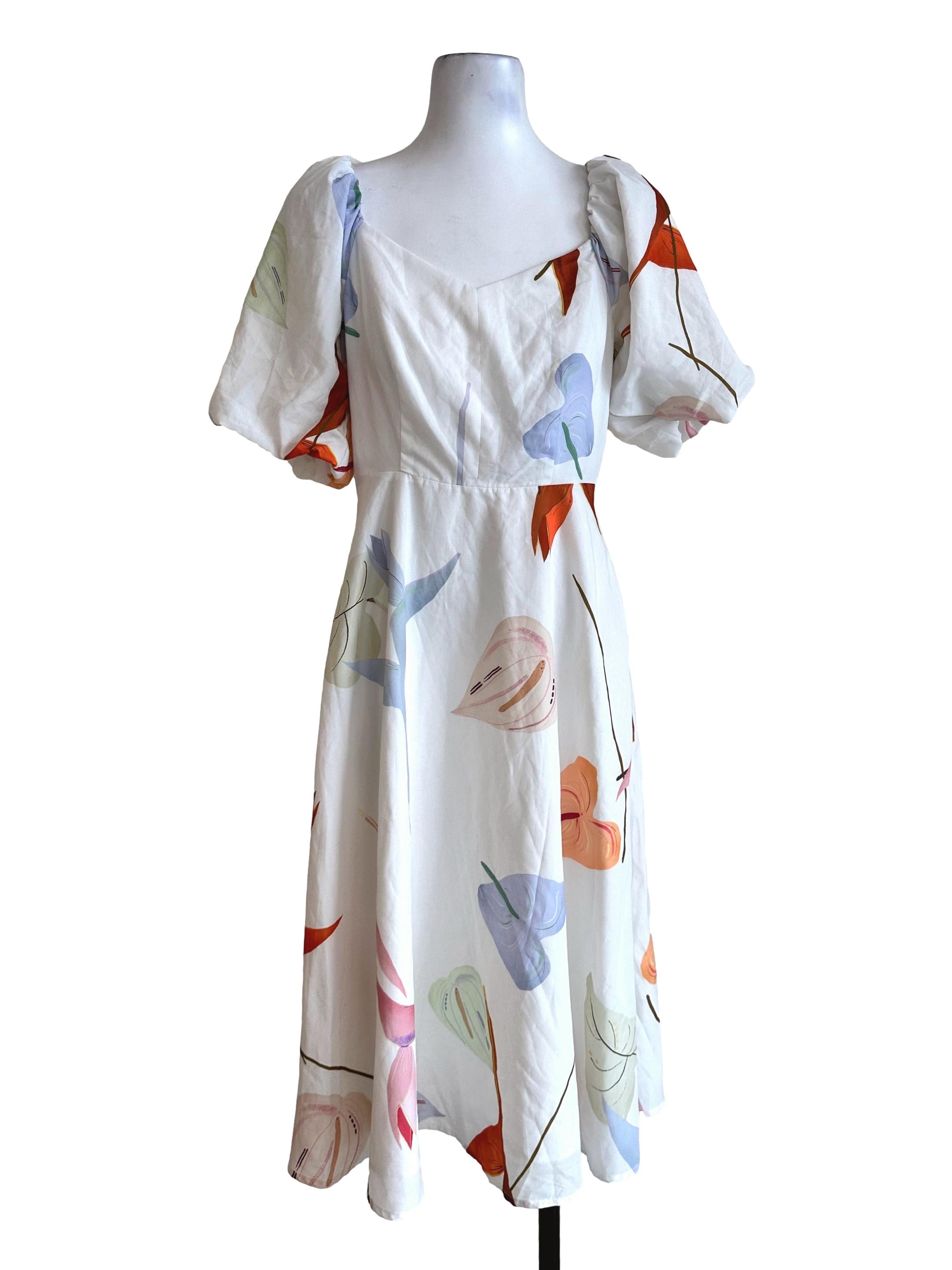 Daisy White Floral Printed Dress LB