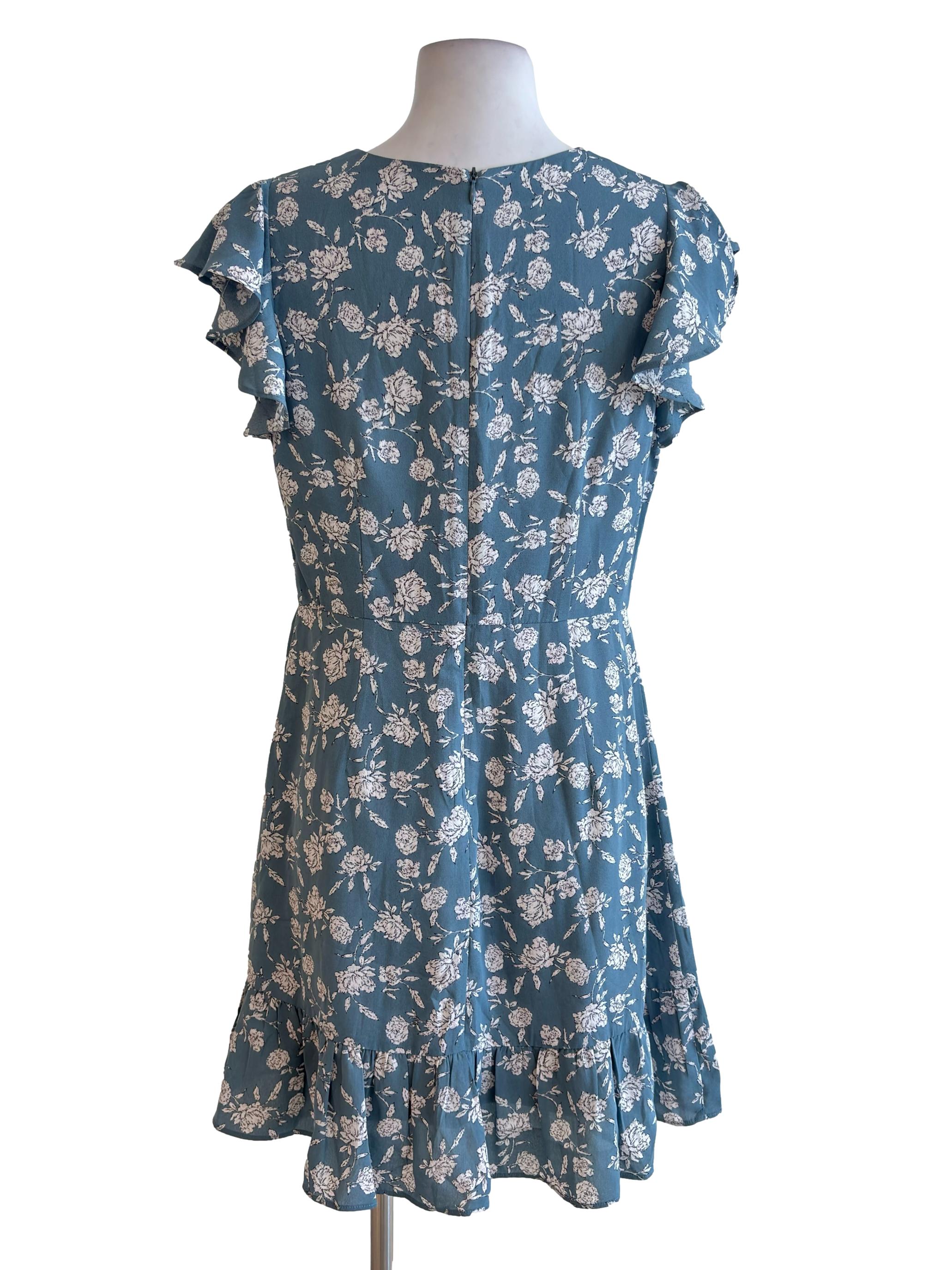 Stone Blue Flutter A-Line Dress