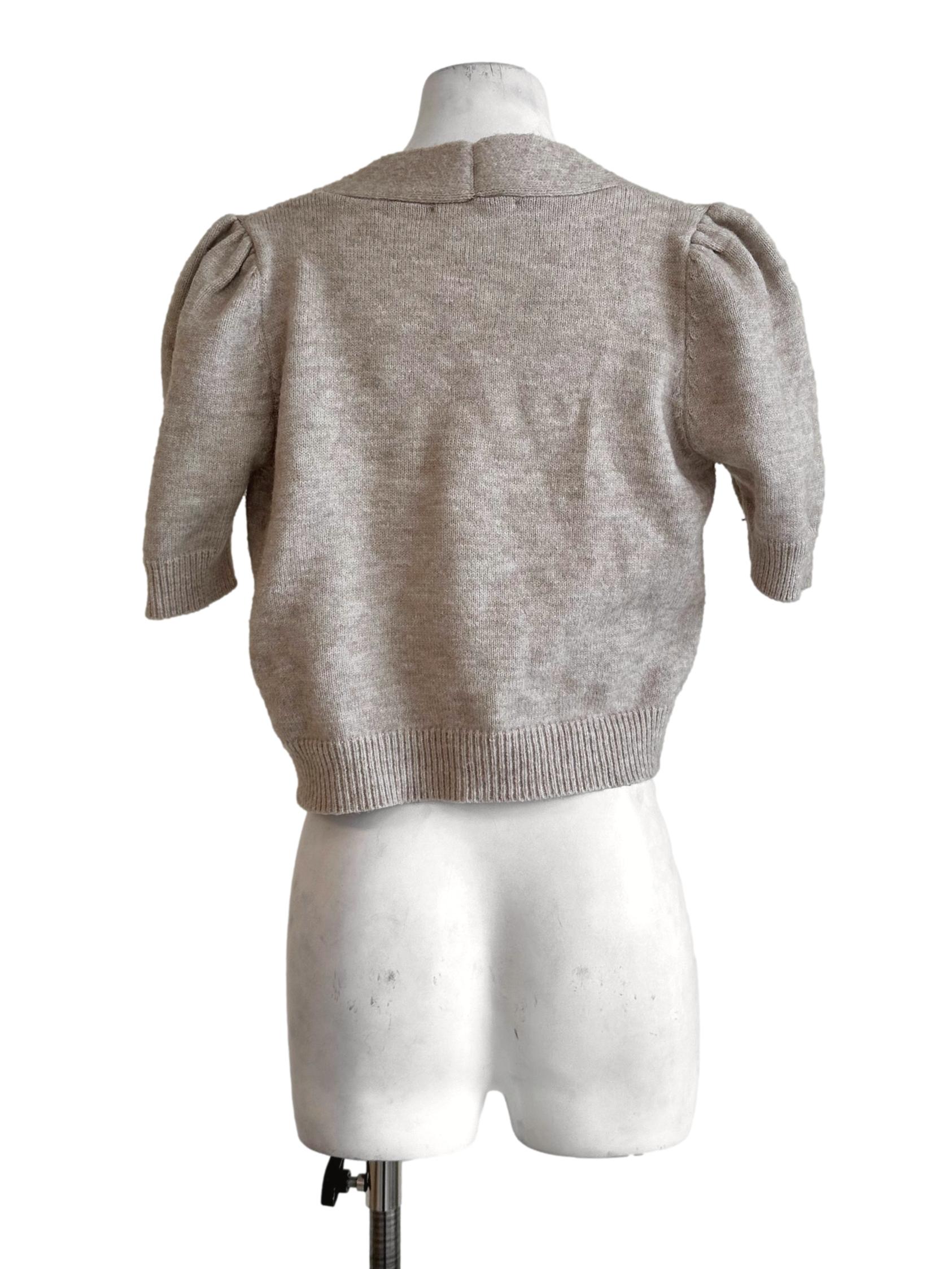 Sandcastle Beige V Neckline Knit Top LB