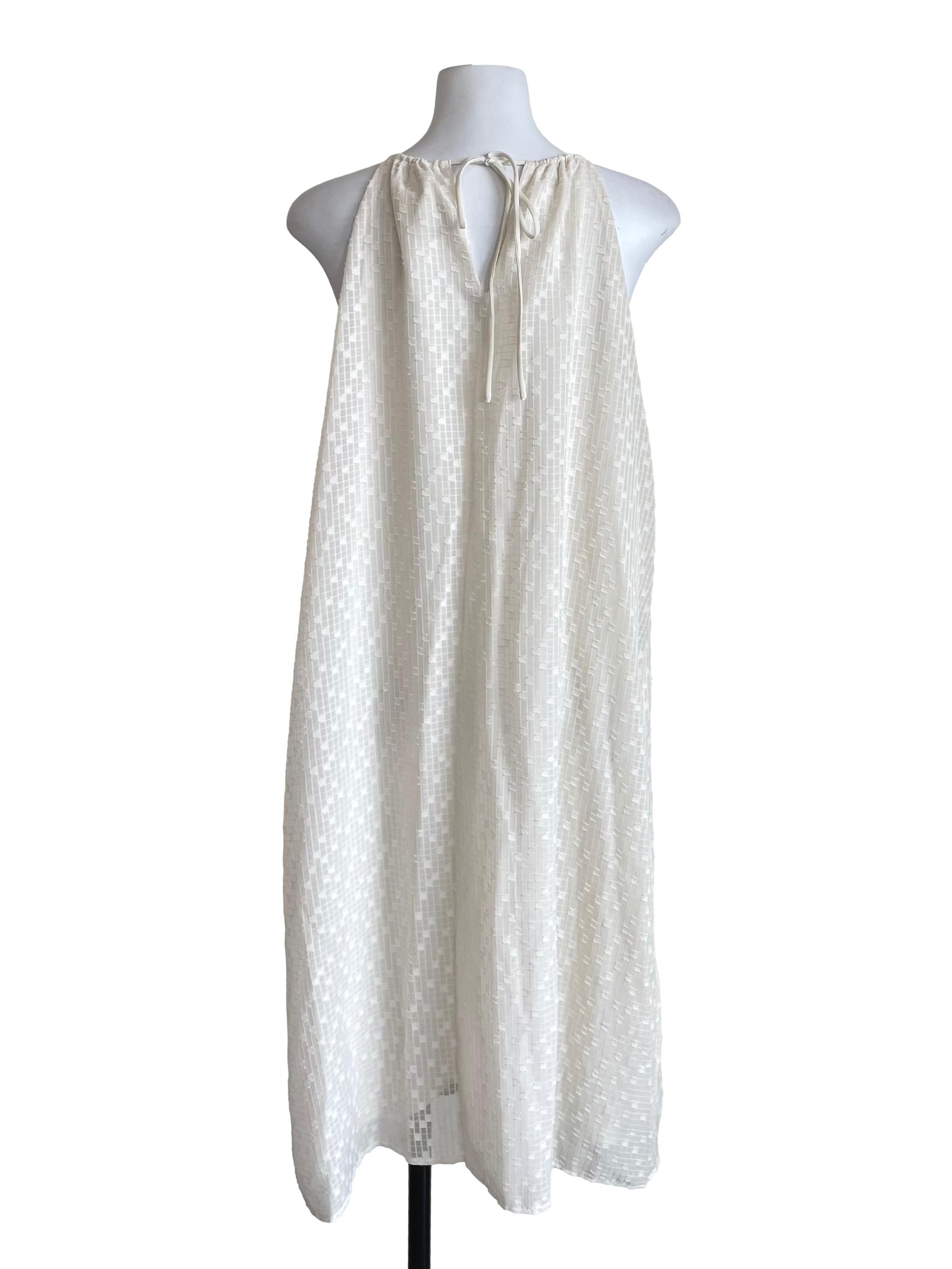 White Textured Flowy Dress