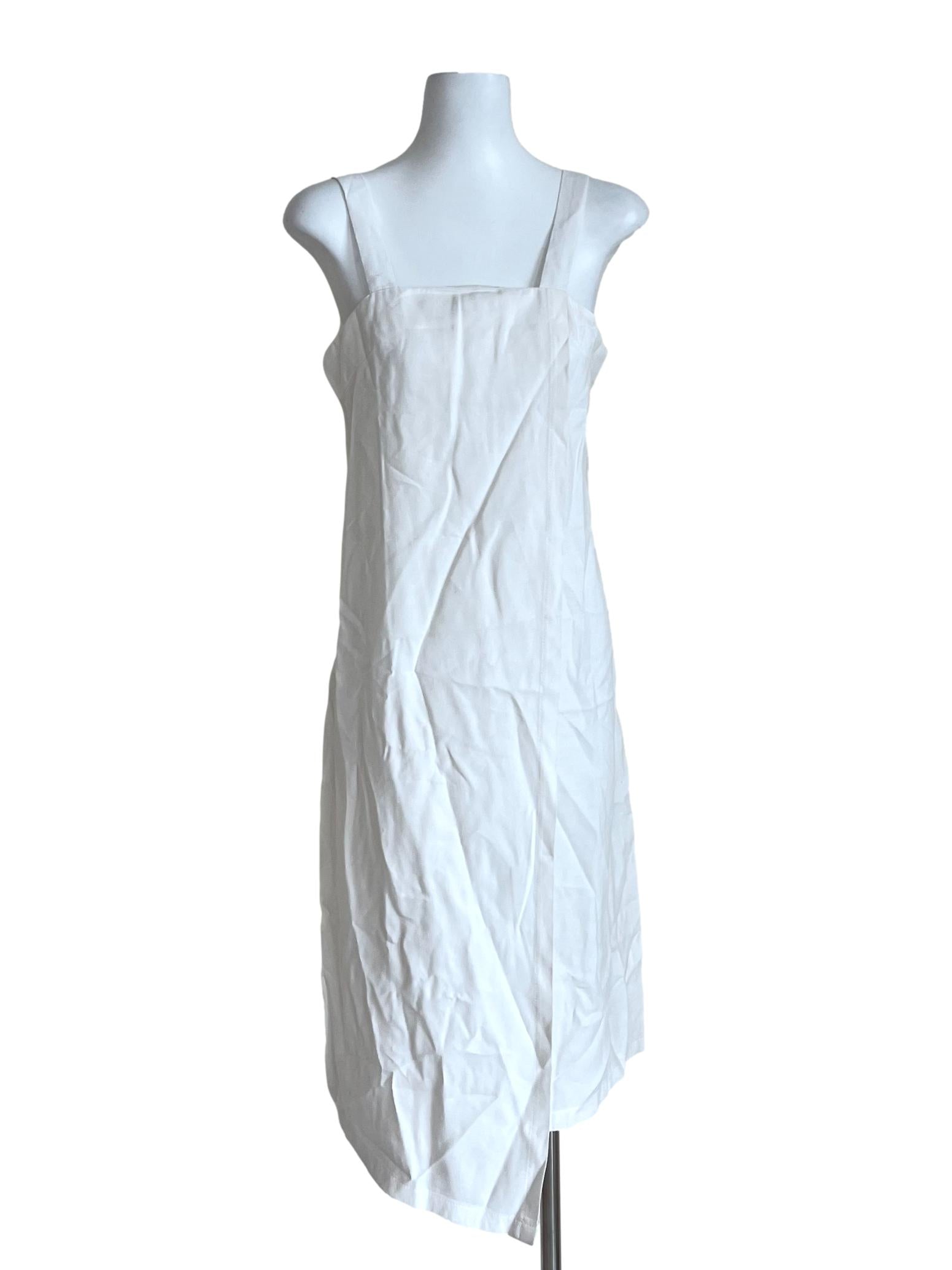 White Plain Sleeveless Dress TEM