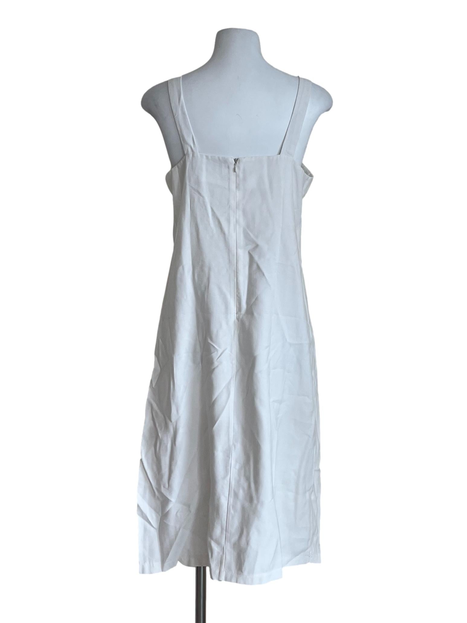 White Plain Sleeveless Dress TEM