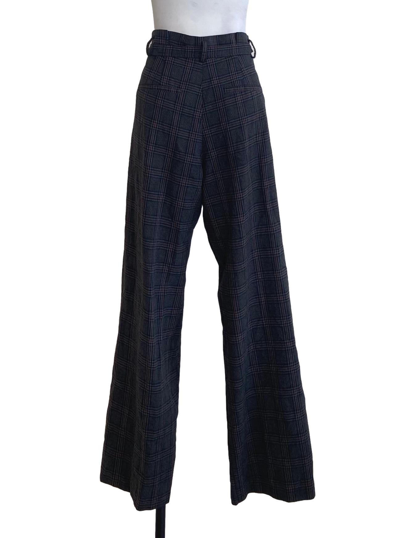 Black & Red Tartan Straight Formal Pants