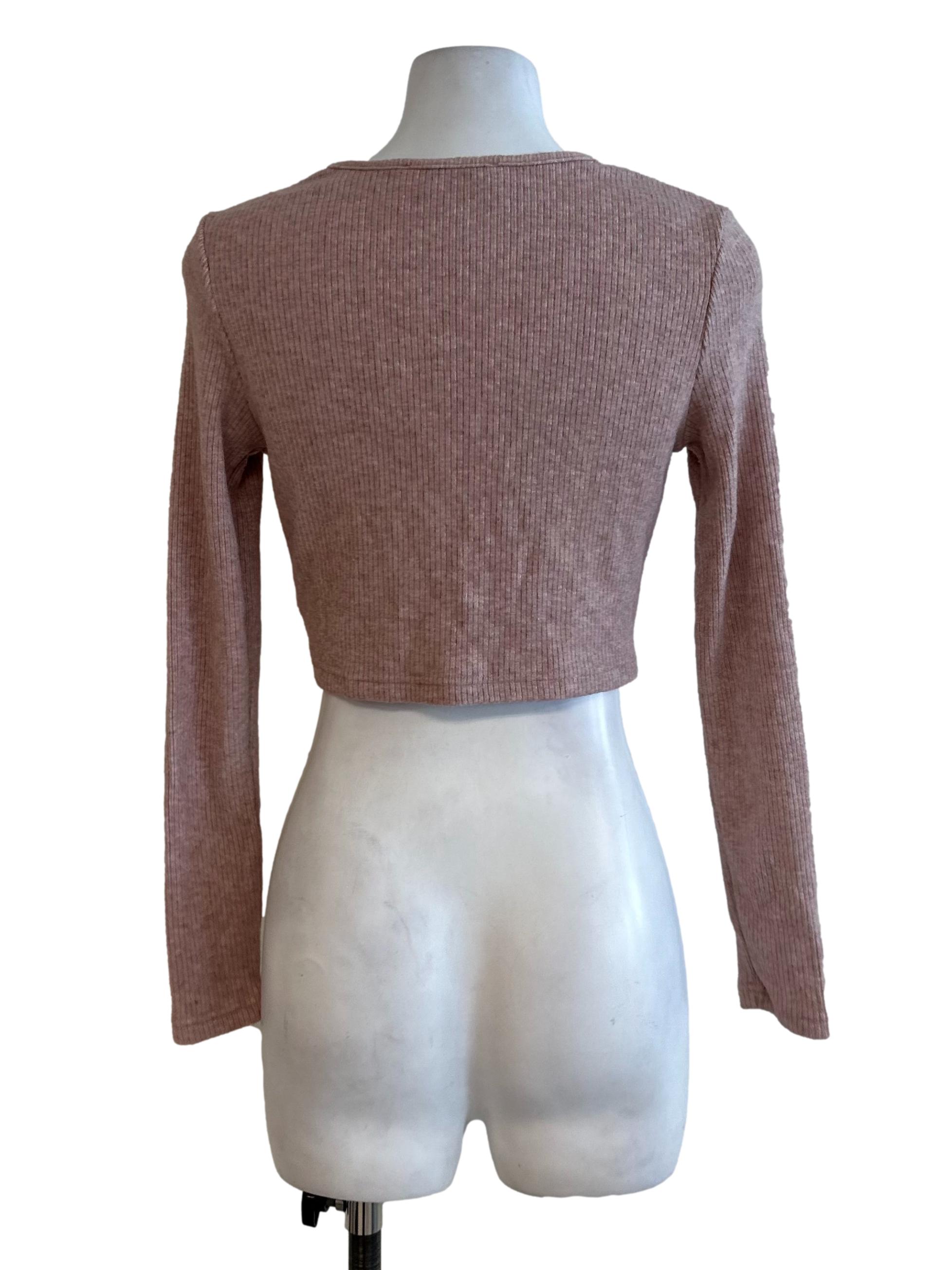 Dusty Pink Knit Knot Long Sleeve Top