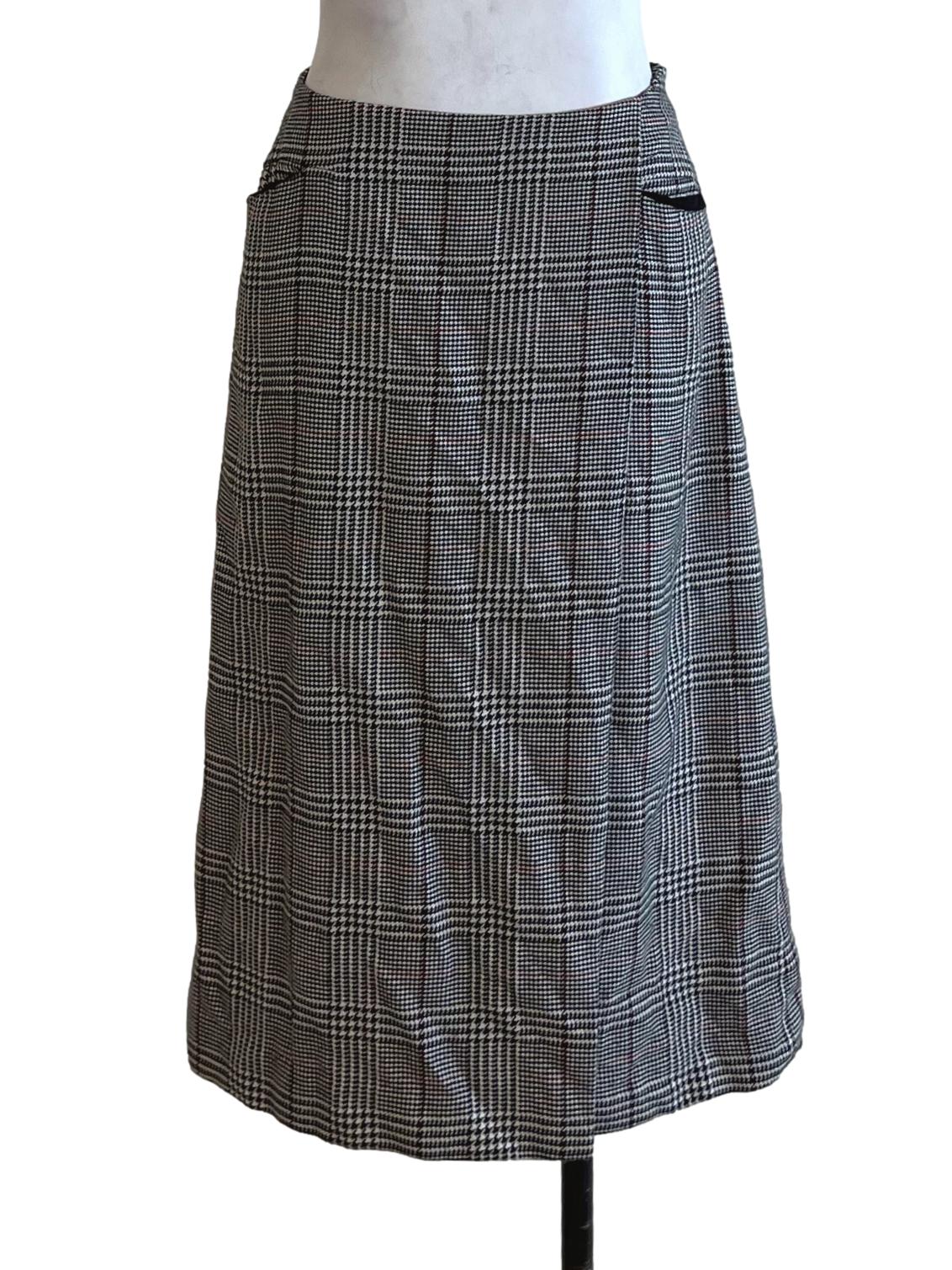 Black Nailshead A-Line Skirt