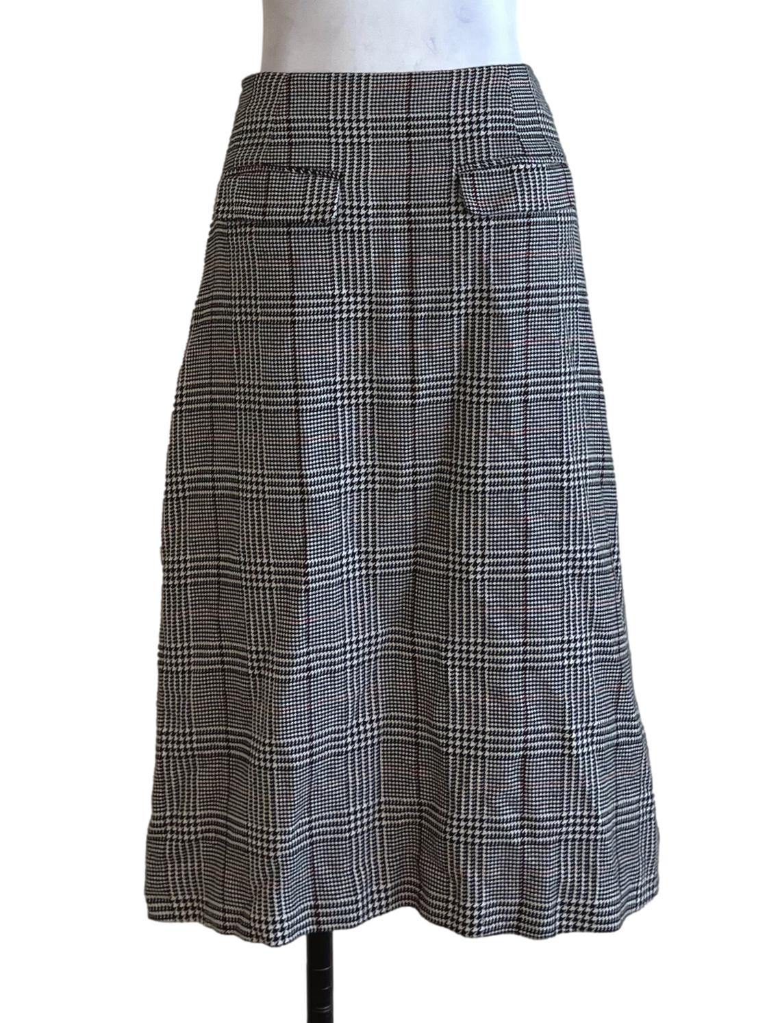 Black Nailshead A-Line Skirt