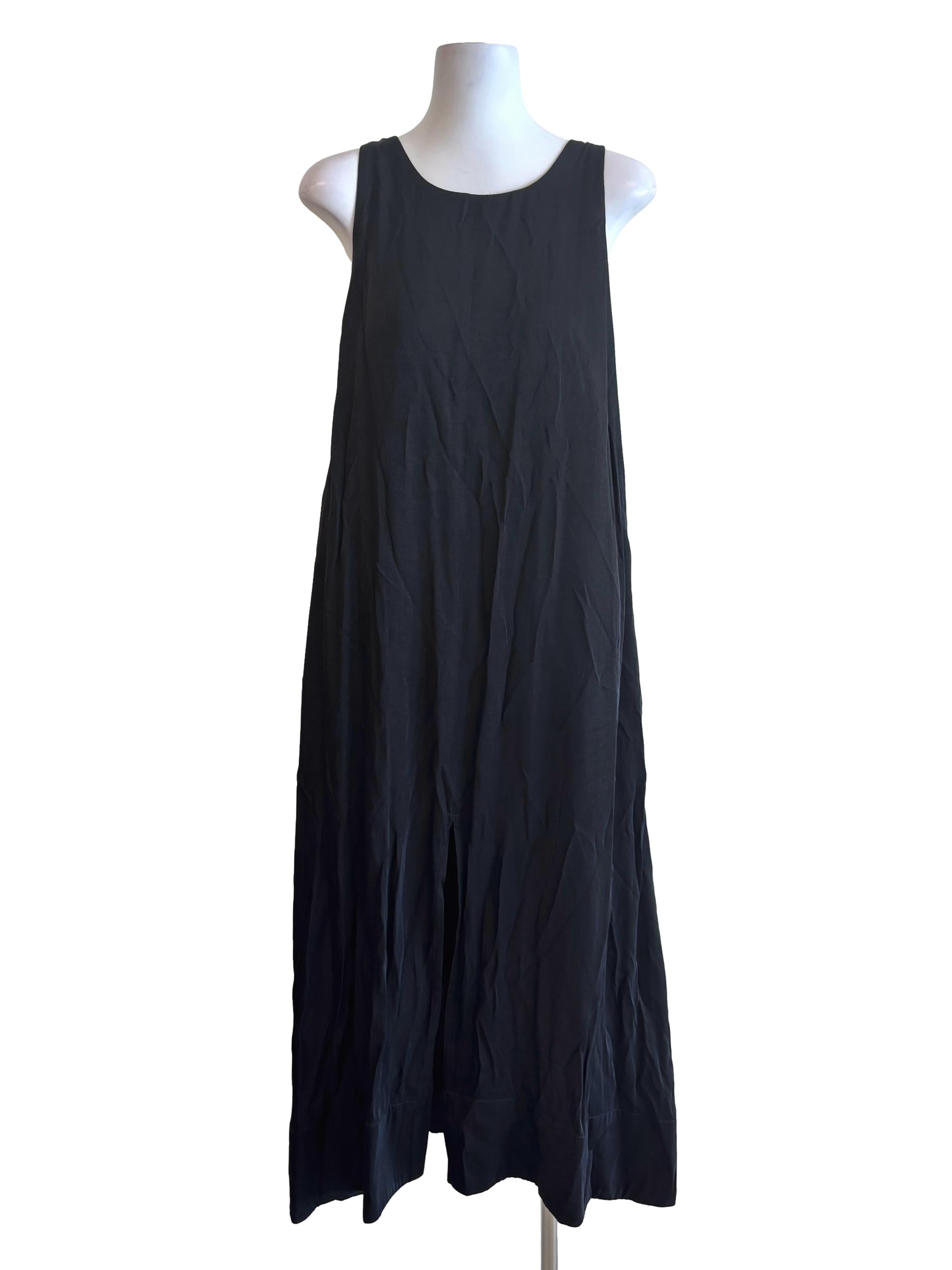Ebony Black Sleeveless Shift Dress