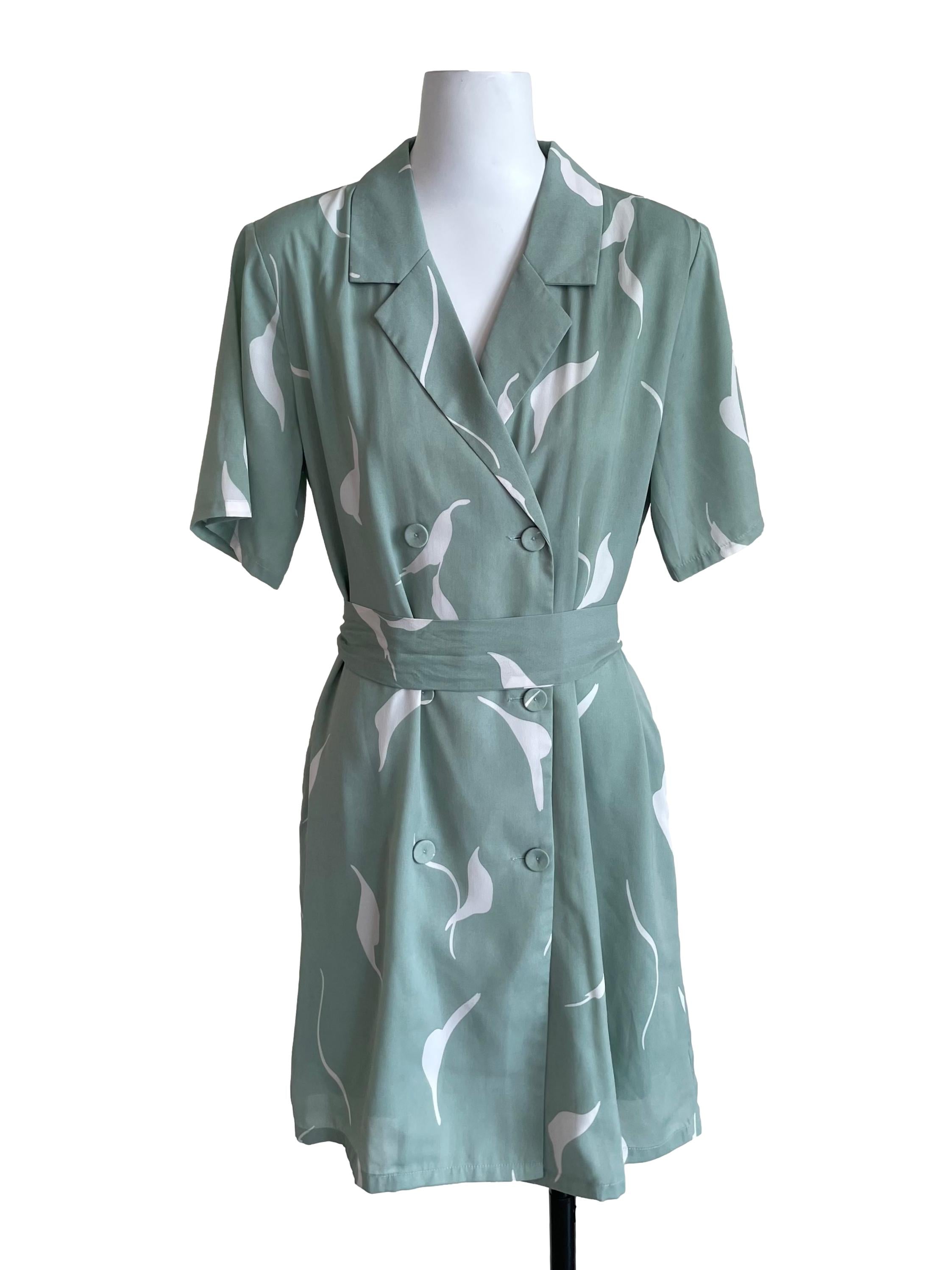 Pistachio Green Double Breasted Suit Dress