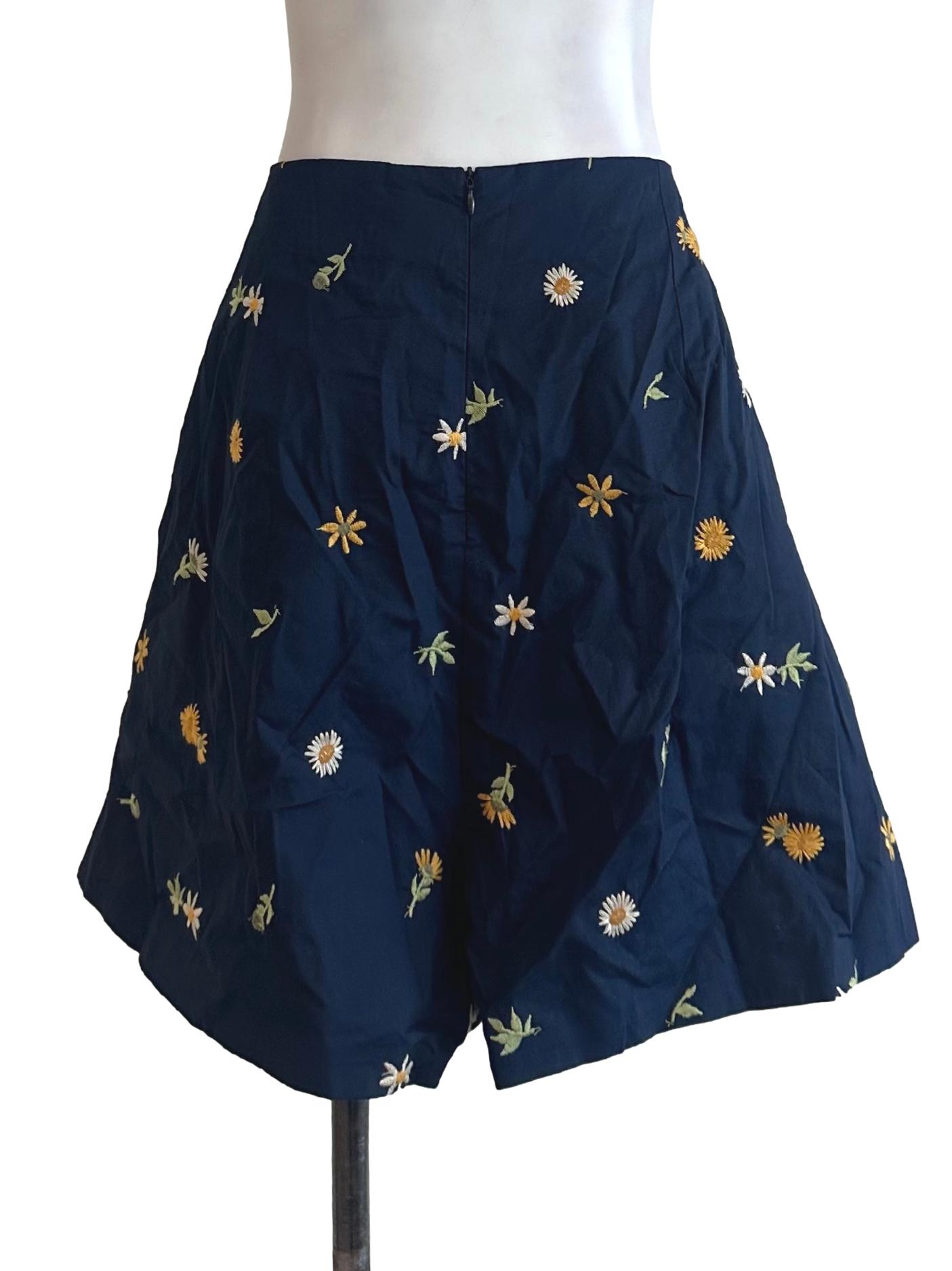 Blue Floral Embroidered Top