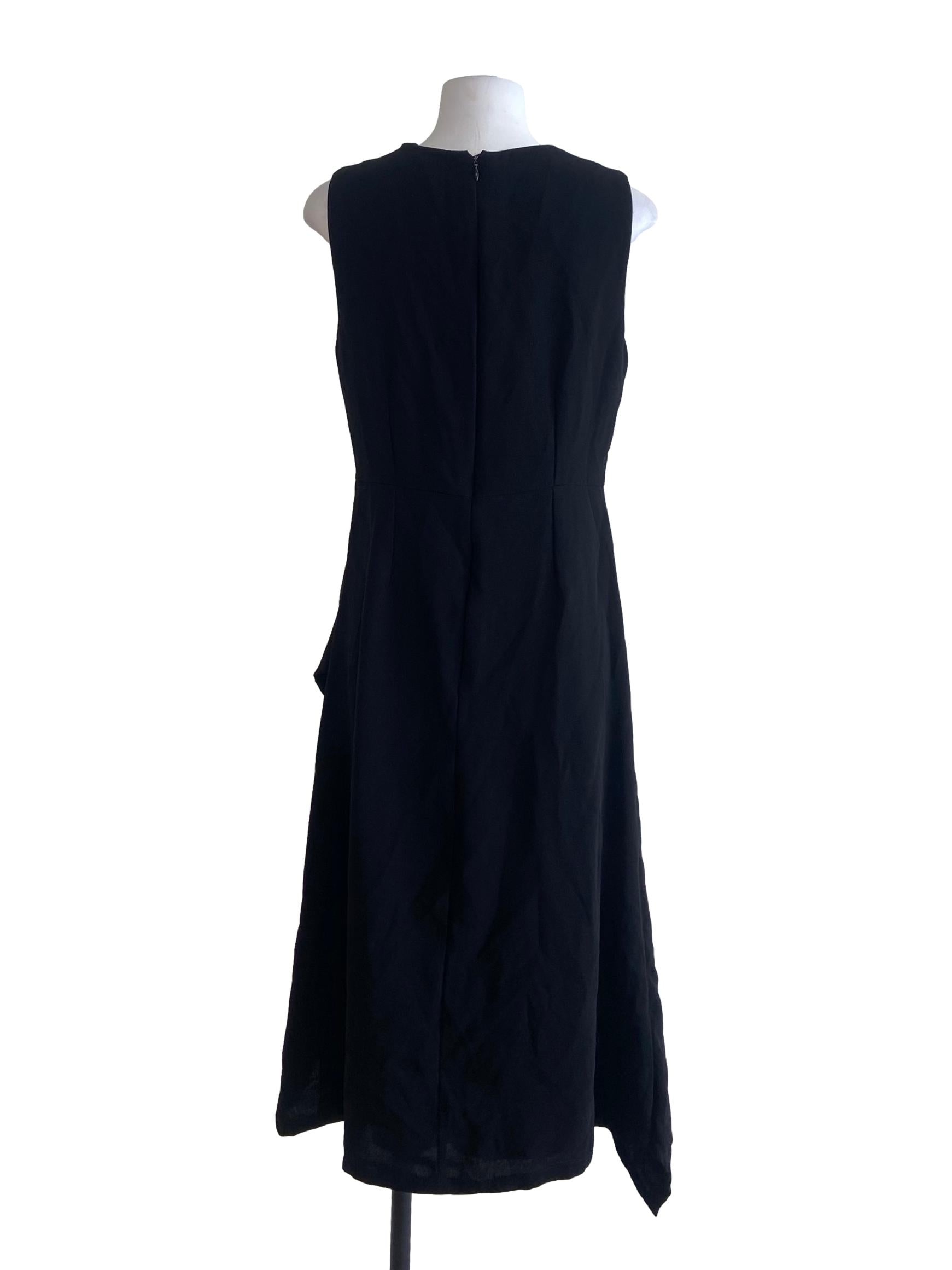 Black Asymmetric Sleeveless Dress