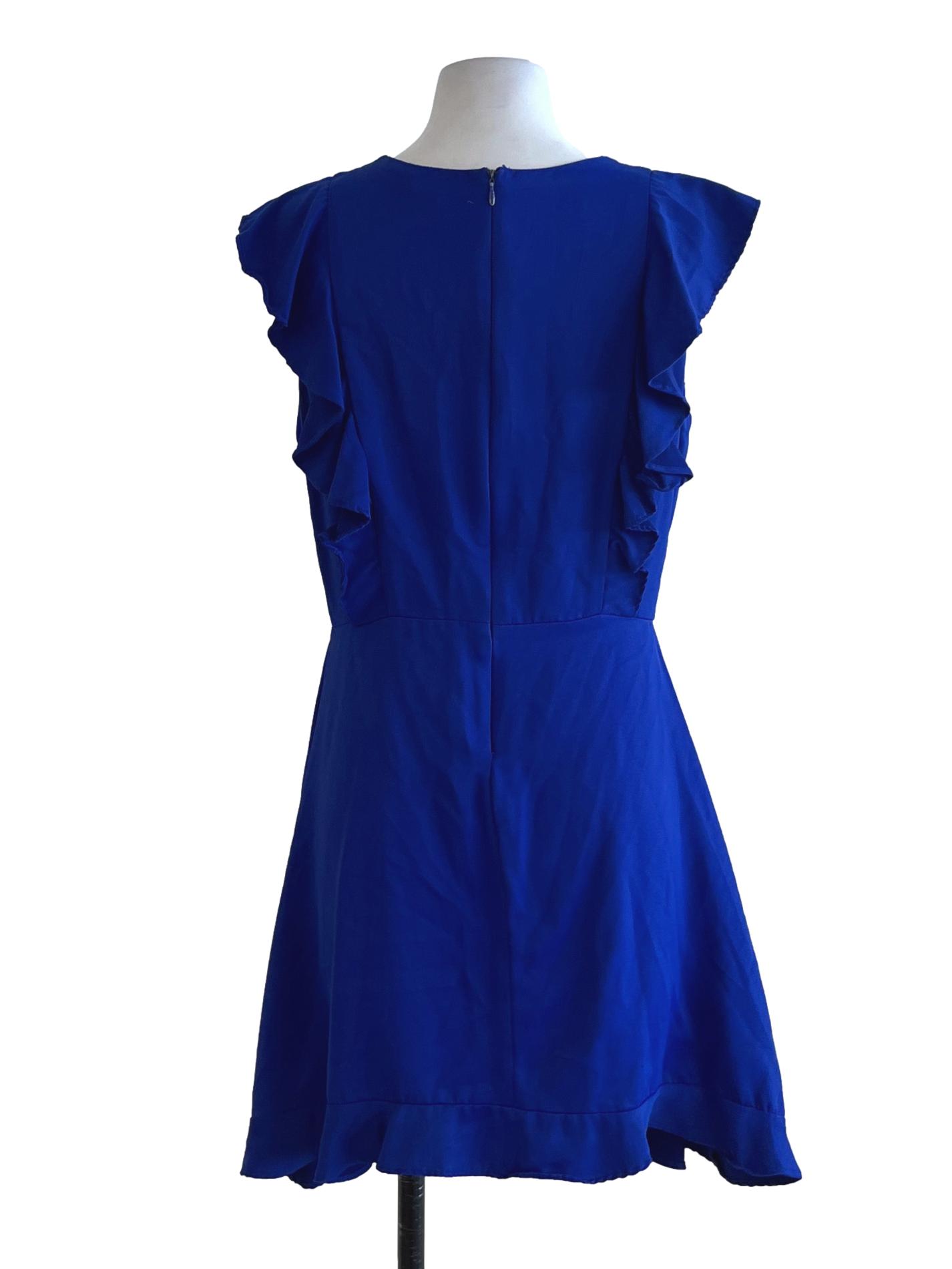 Cobalt Blue Jewel Neckline A-Line Dress