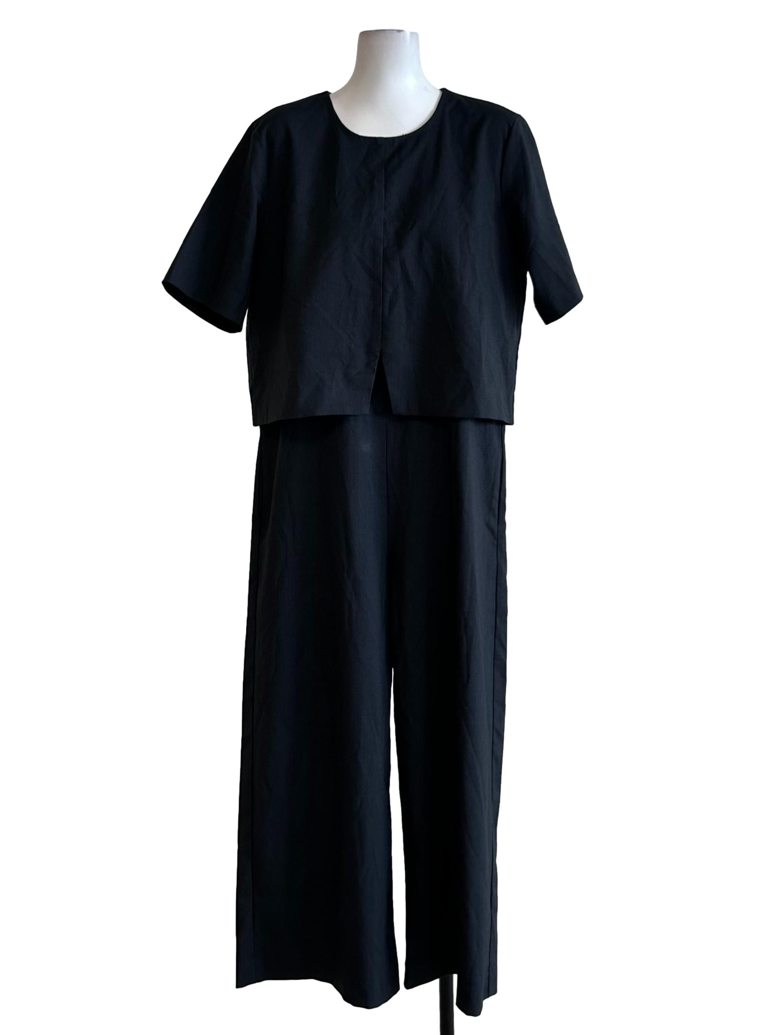 Black Short Sleeve Jumpsuit