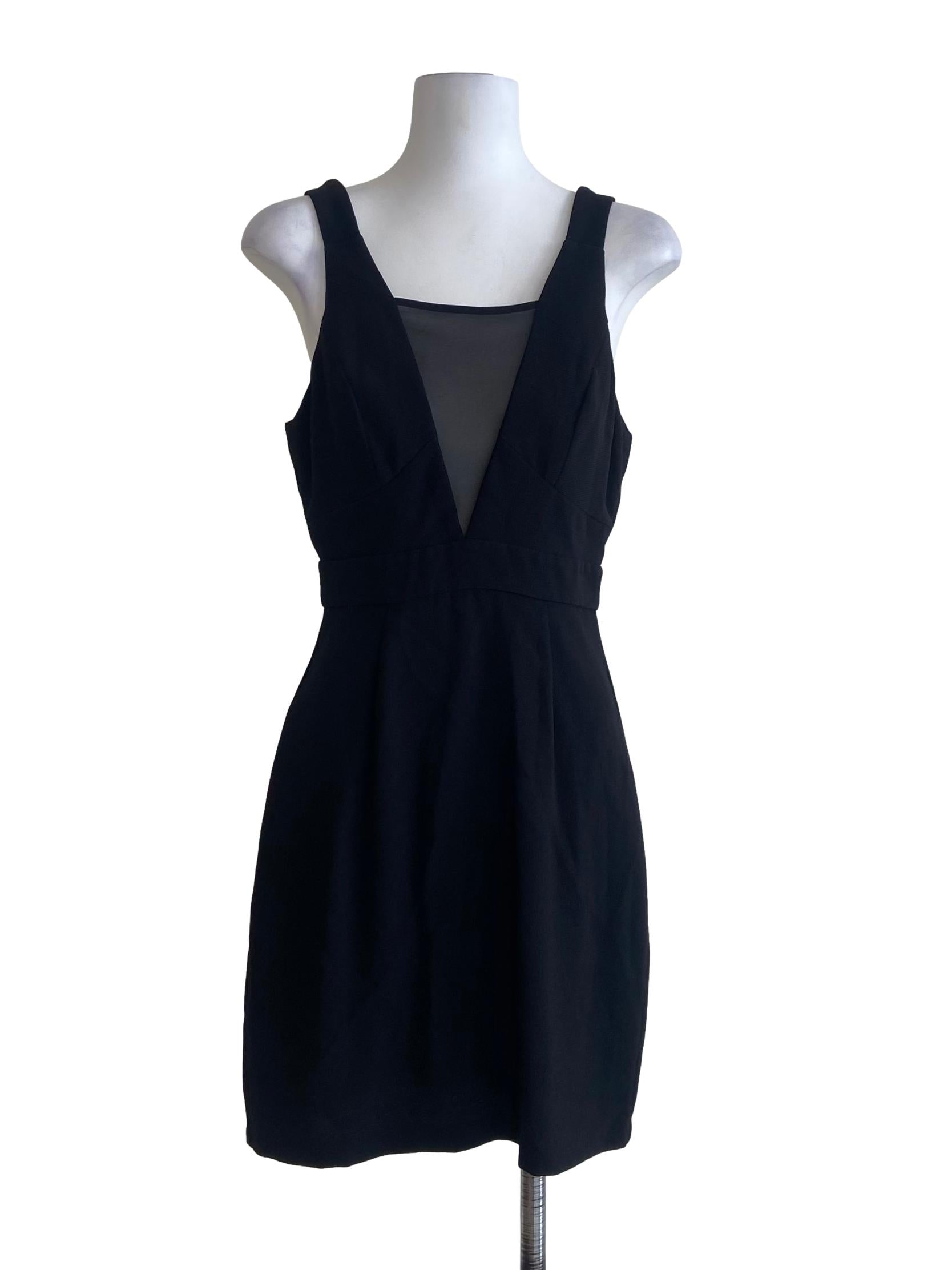 Black Sleeveless Twill Apron Dress