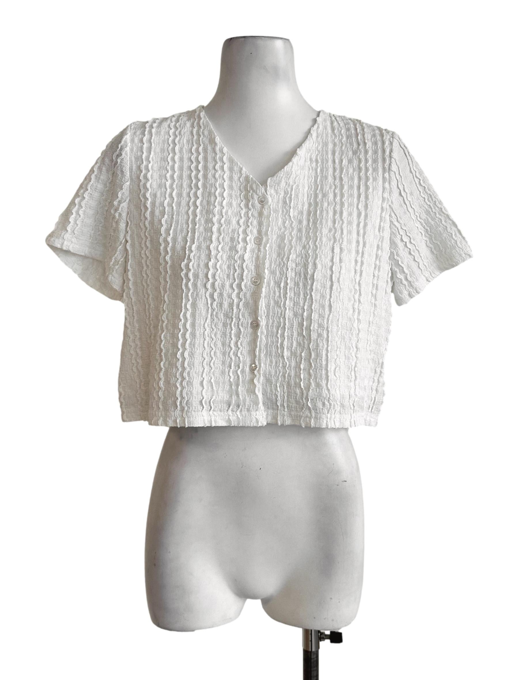Cotton White Texture Top