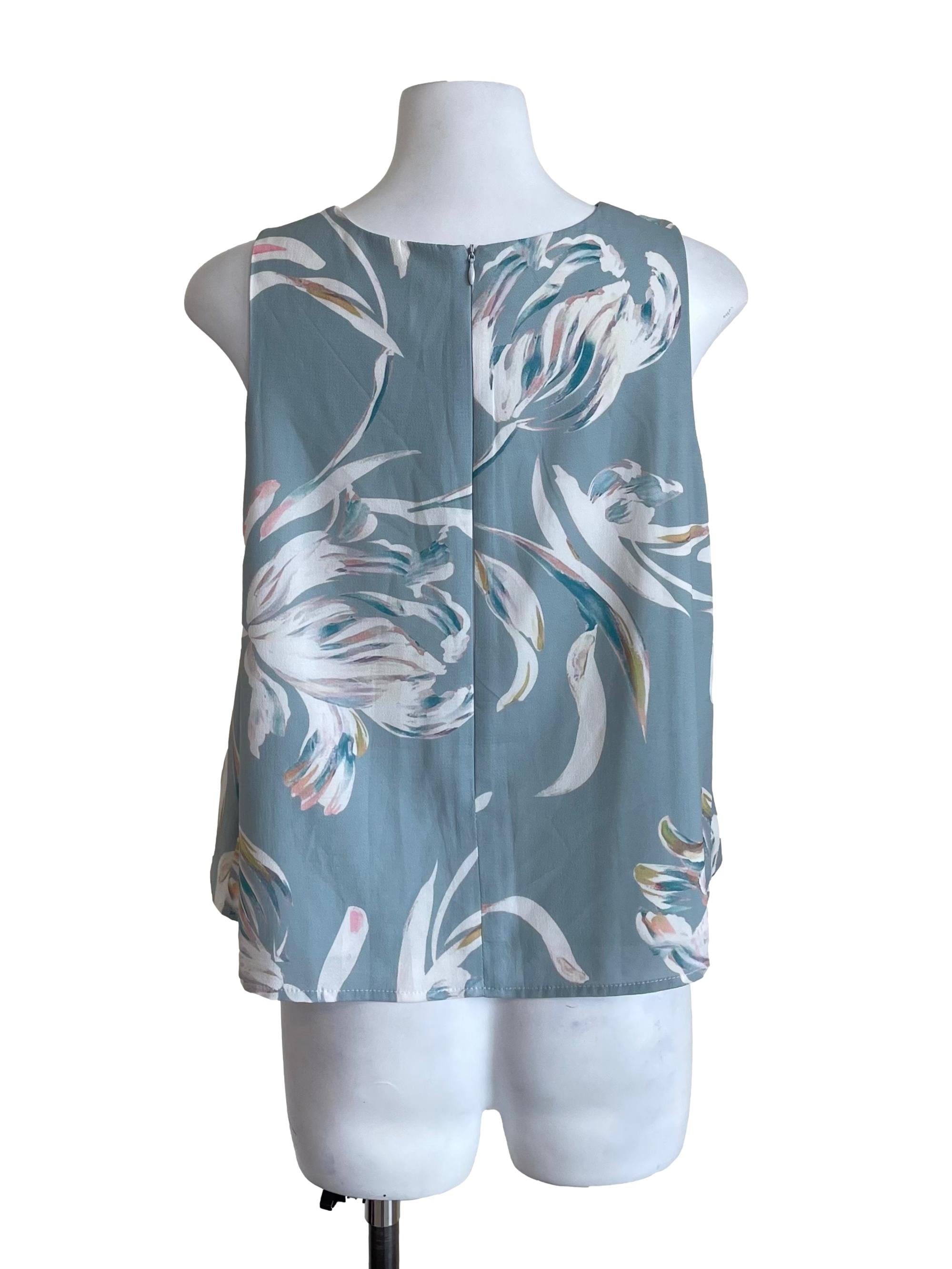 Sapphire Blue Floral Tent Top