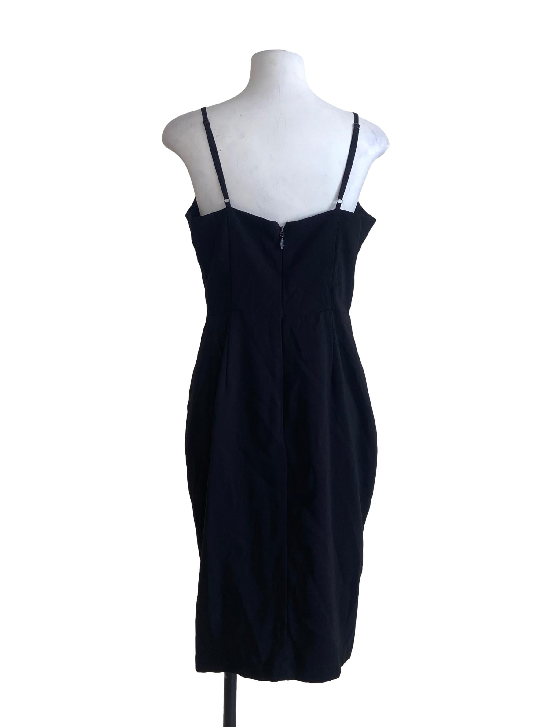Black Spaghetti Strap Slit Dress