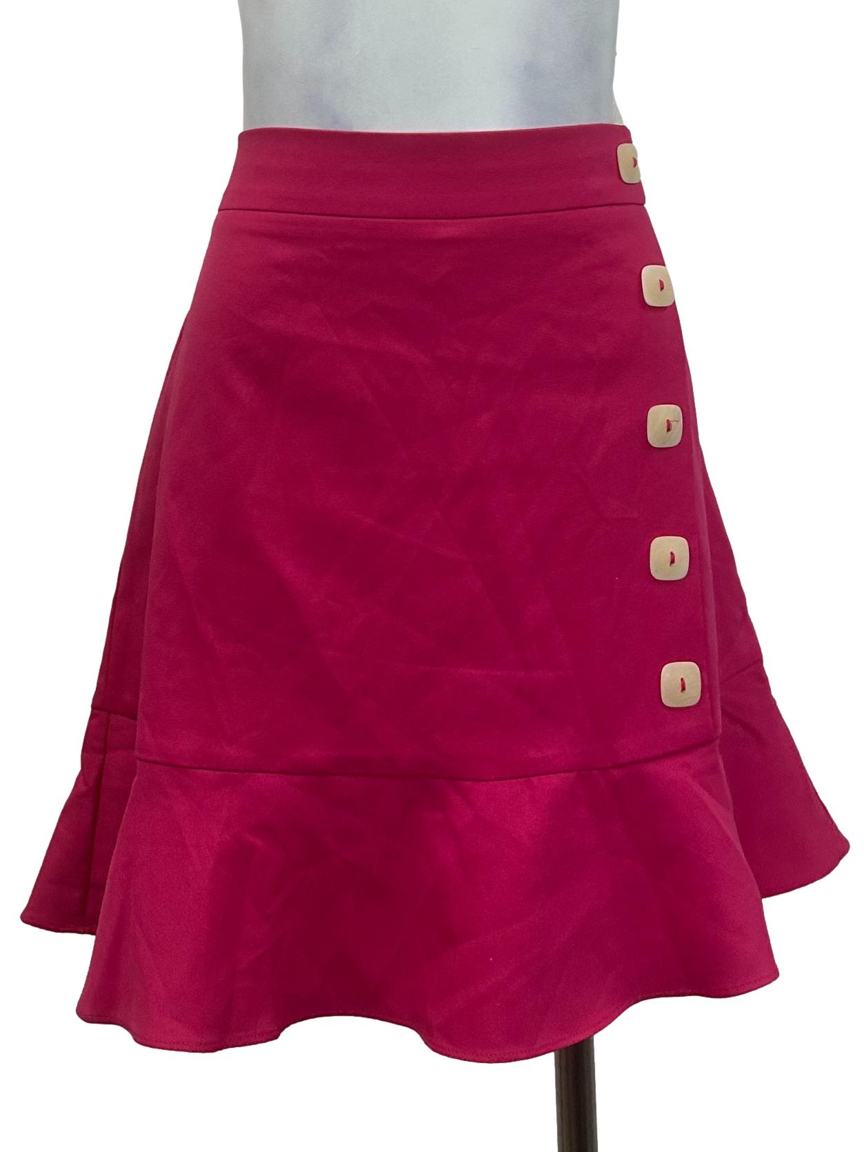 Hot Pink Button Skirt