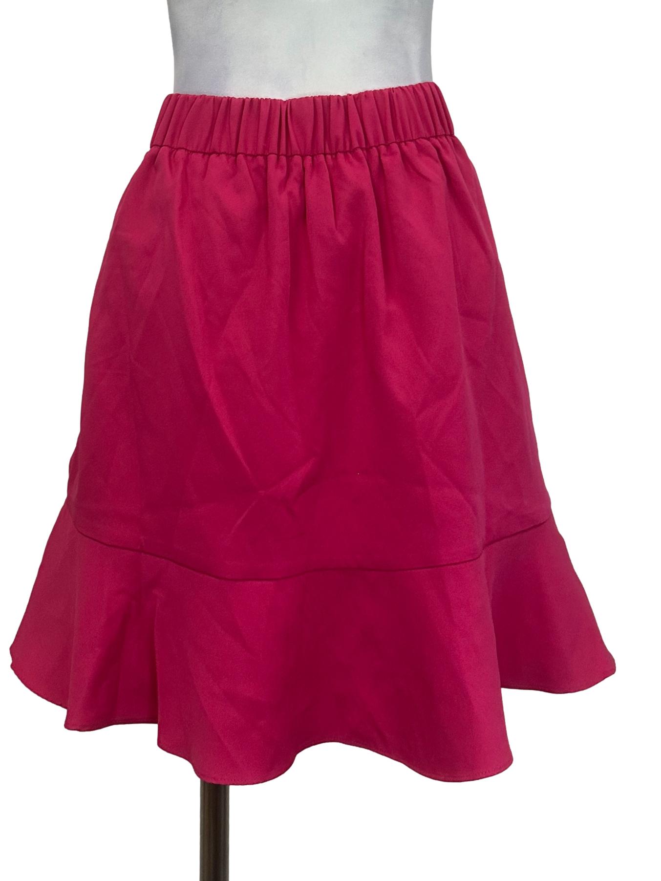Hot Pink Button Skirt