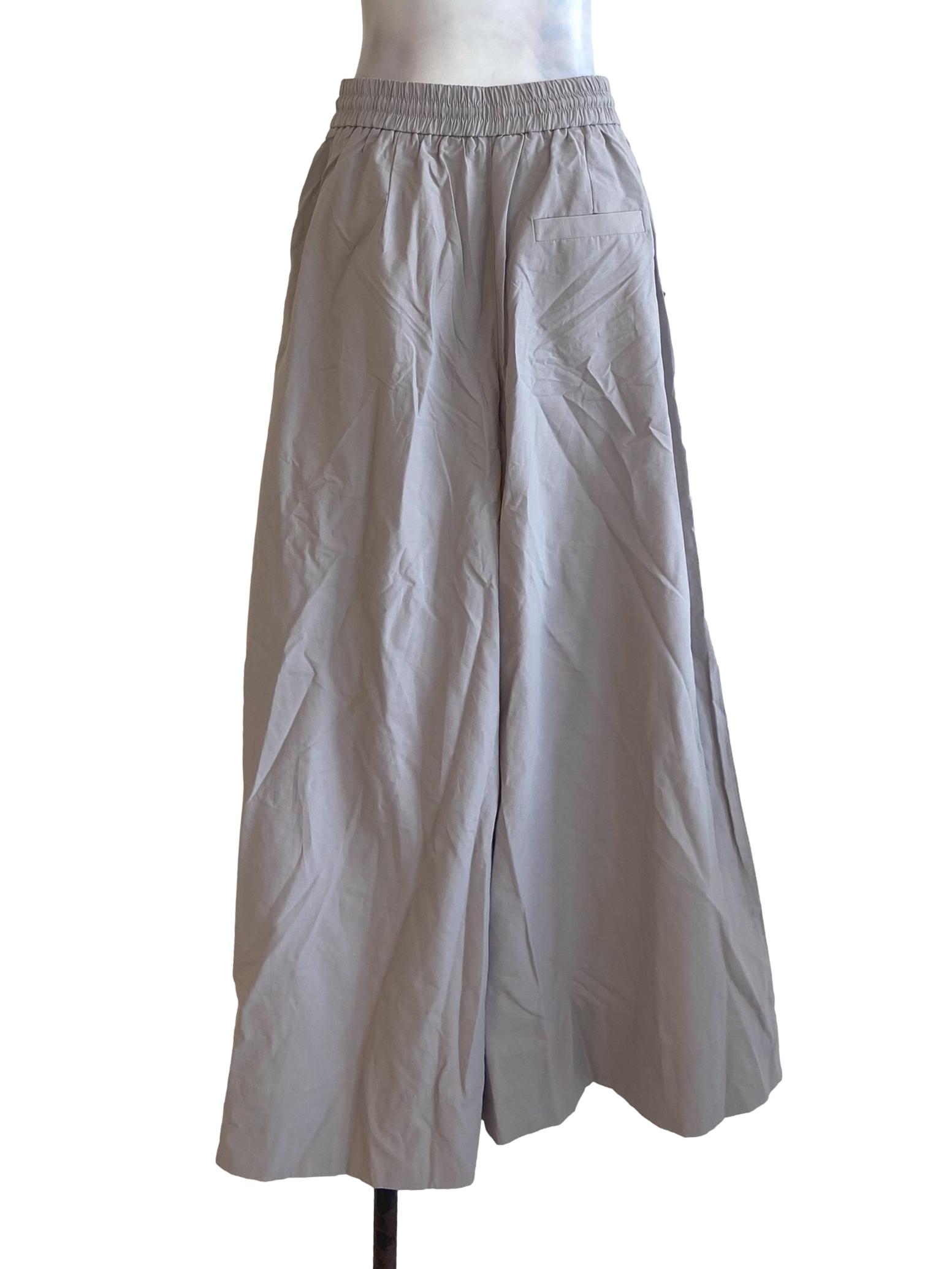 Coin Grey Twill Palazzo Pants