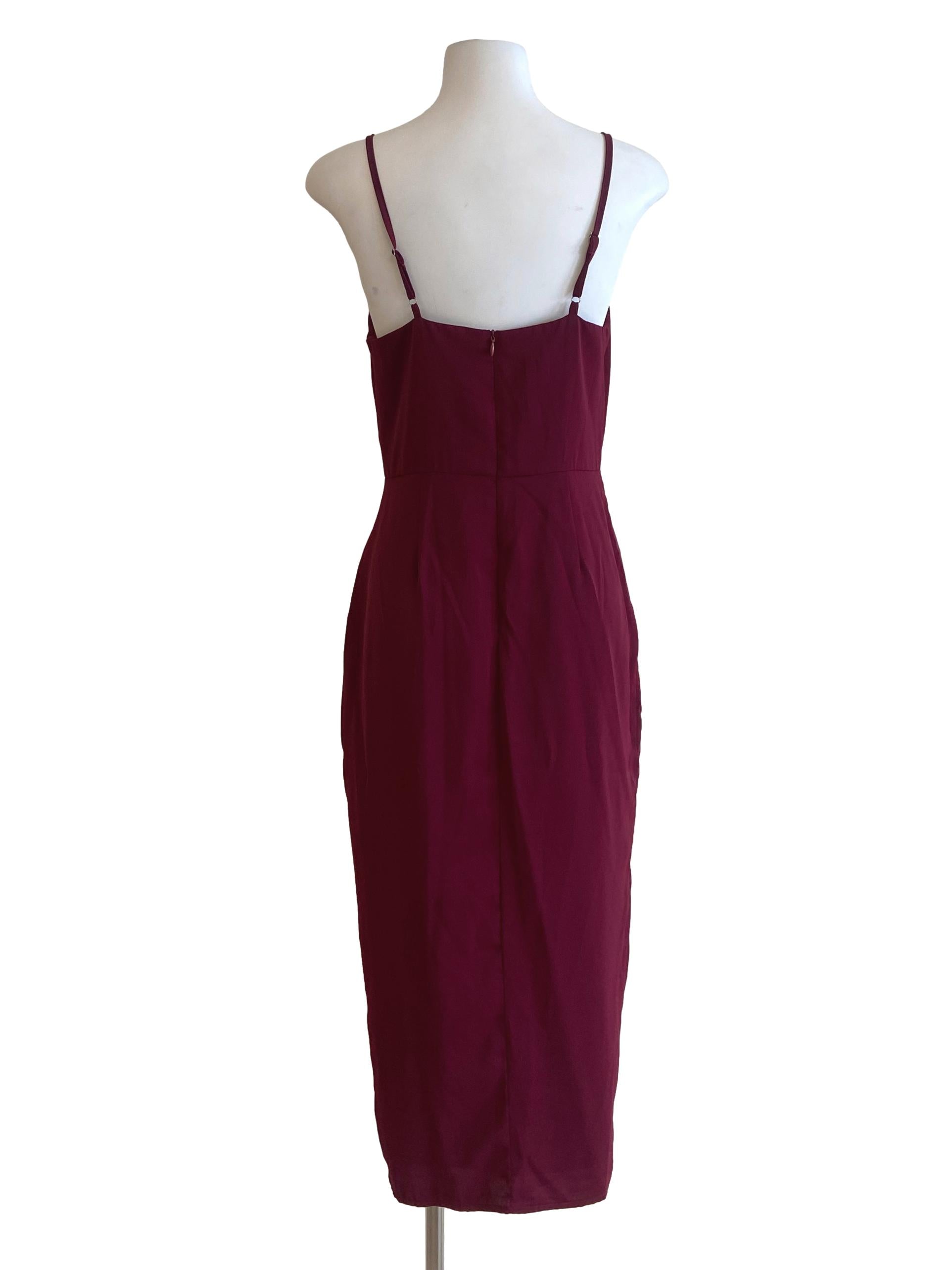 Lipstick Red Sleeveless Slit Shift Dress