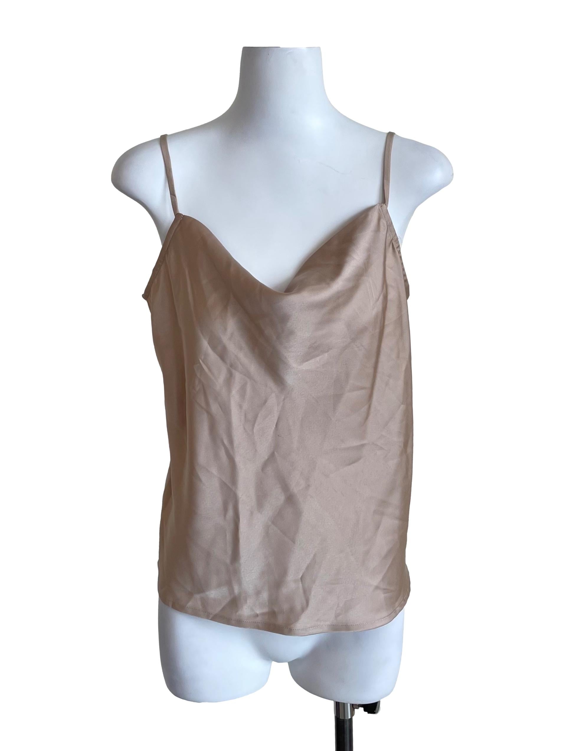 Champagne Satin Crop Camisole