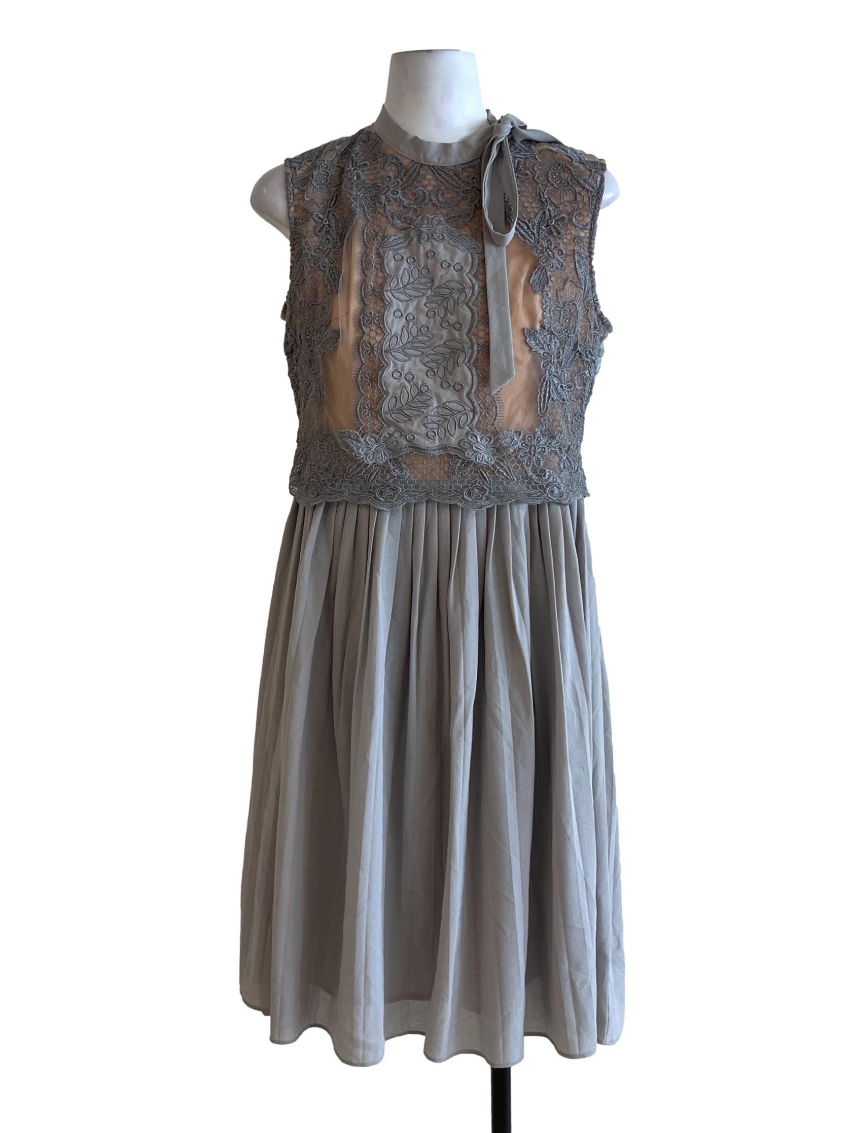 Coin Grey Lace A-Line Dress