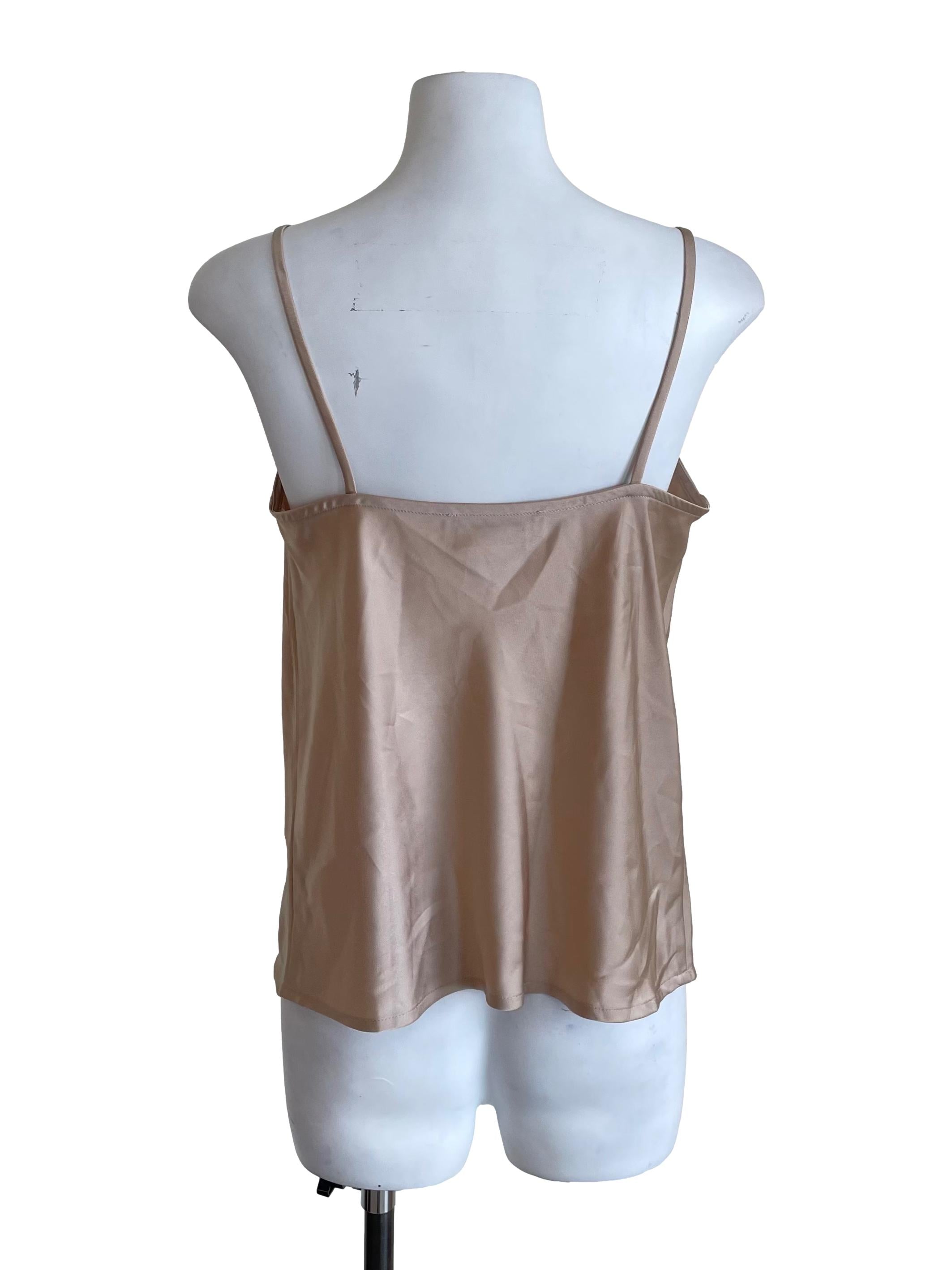 Champagne Satin Crop Camisole