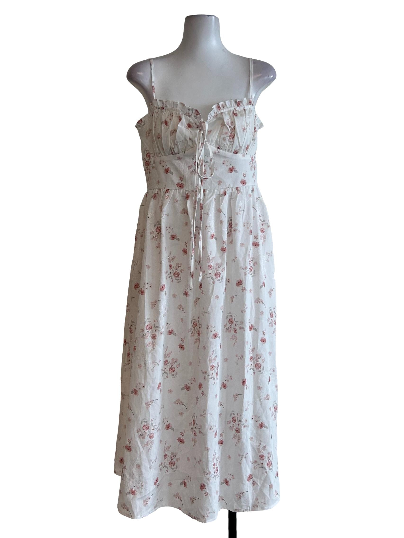 White And Pink Floral Sundress